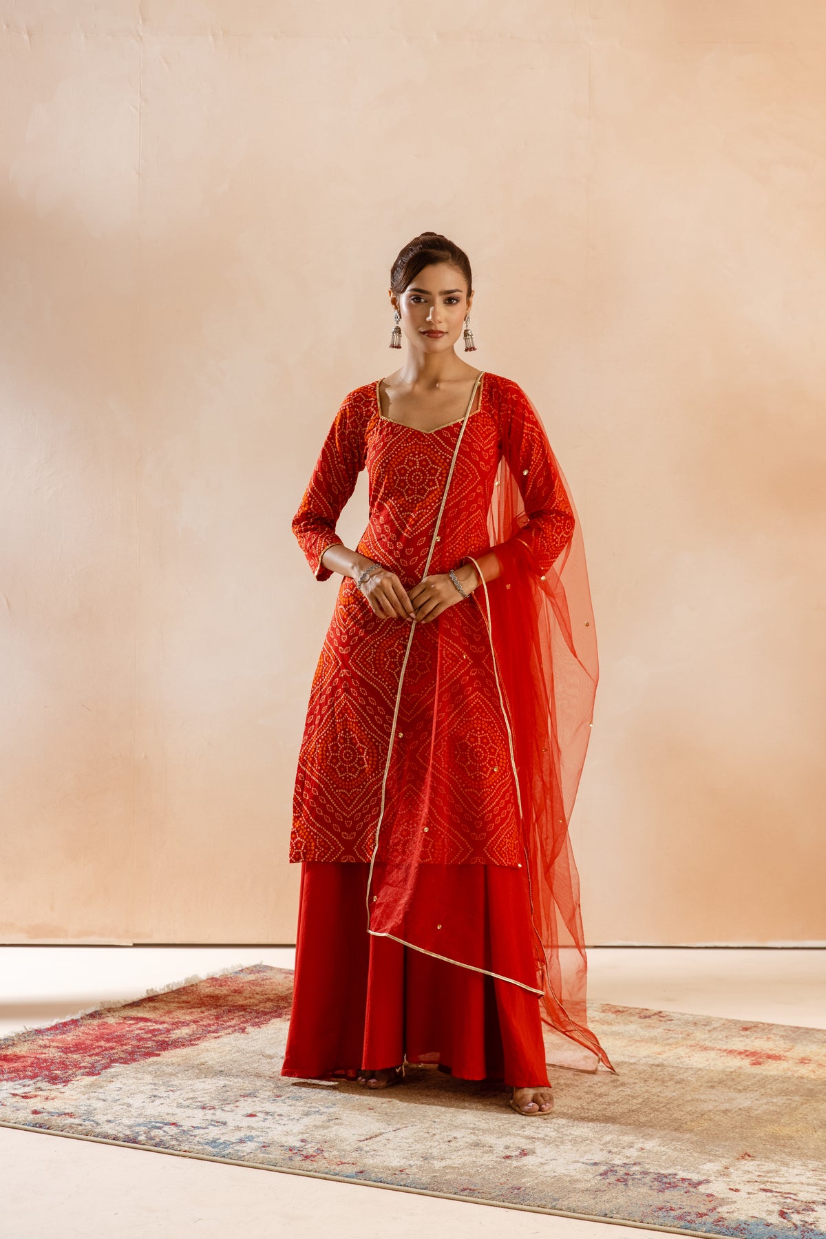Kesar Sleeved-The Print (Red)