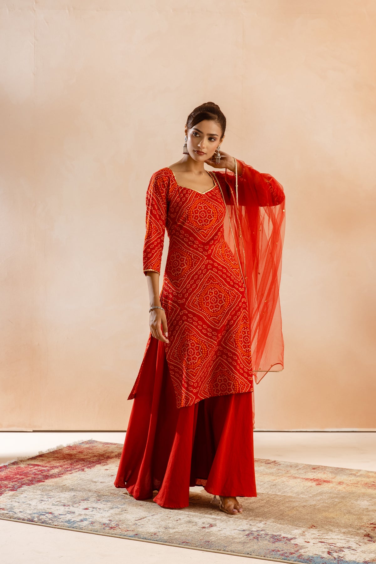 Kesar Sleeved-The Print (Red)