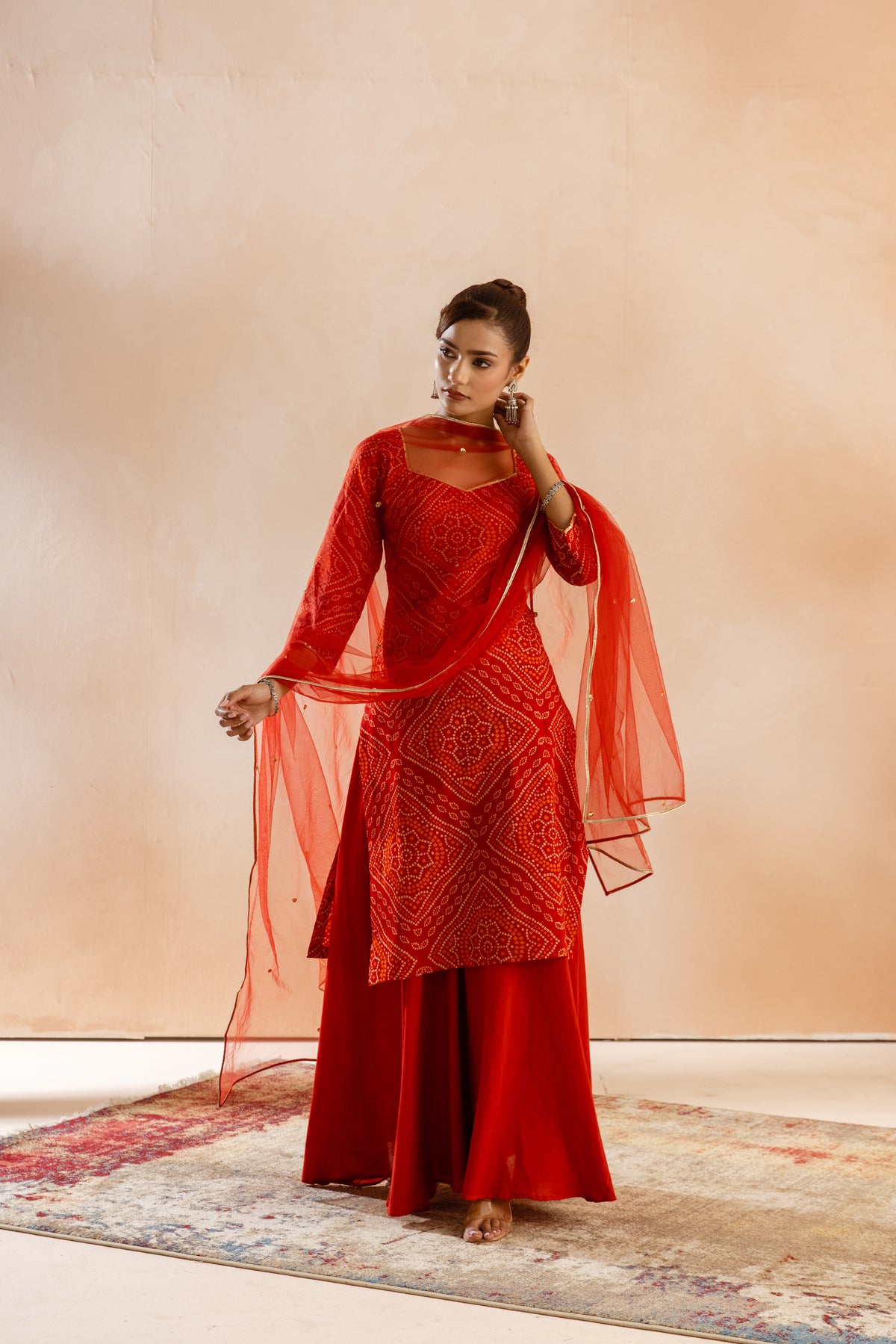 Kesar Sleeved-The Print (Red)