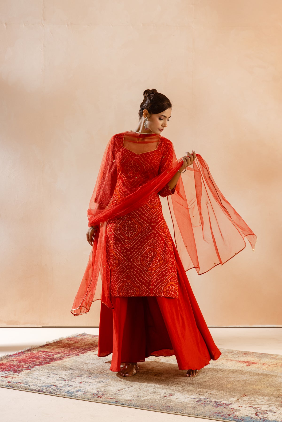Kesar Sleeved-The Print (Red)