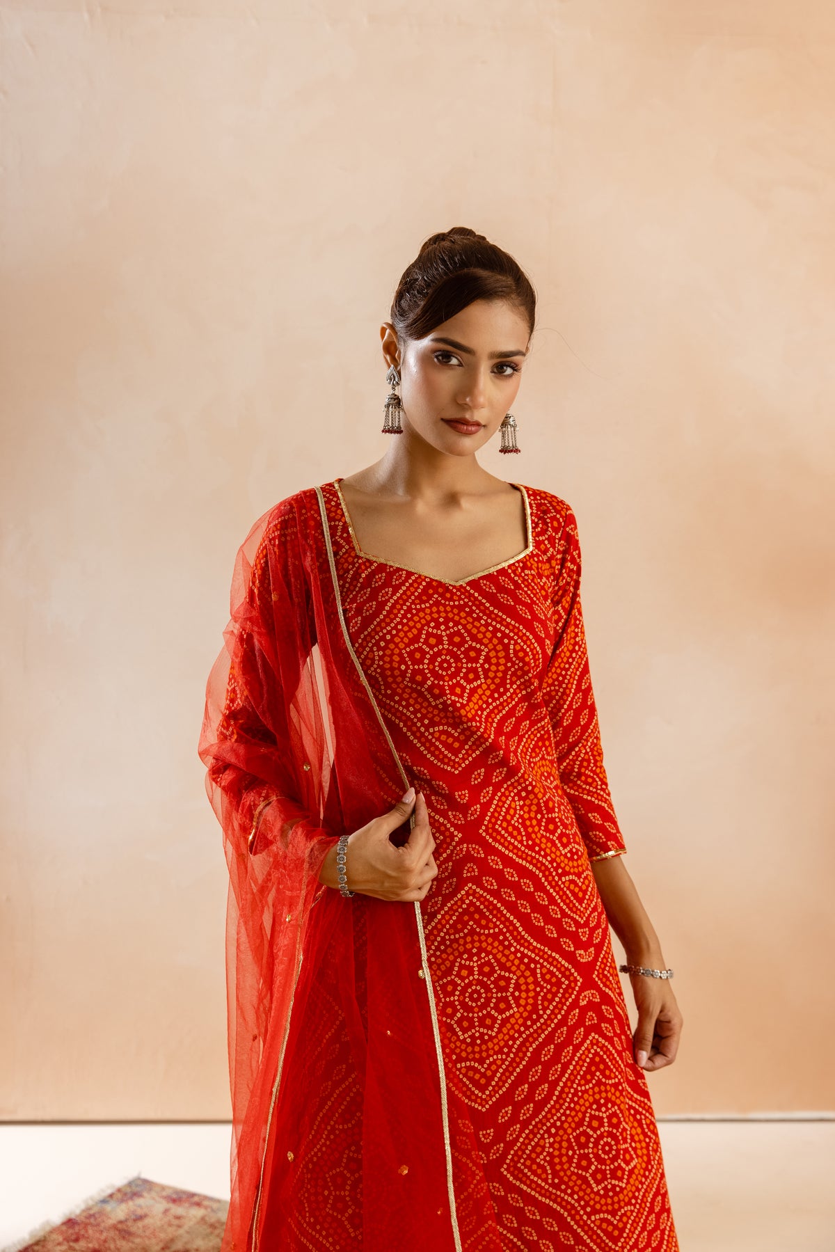 Kesar Sleeved-The Print (Red)
