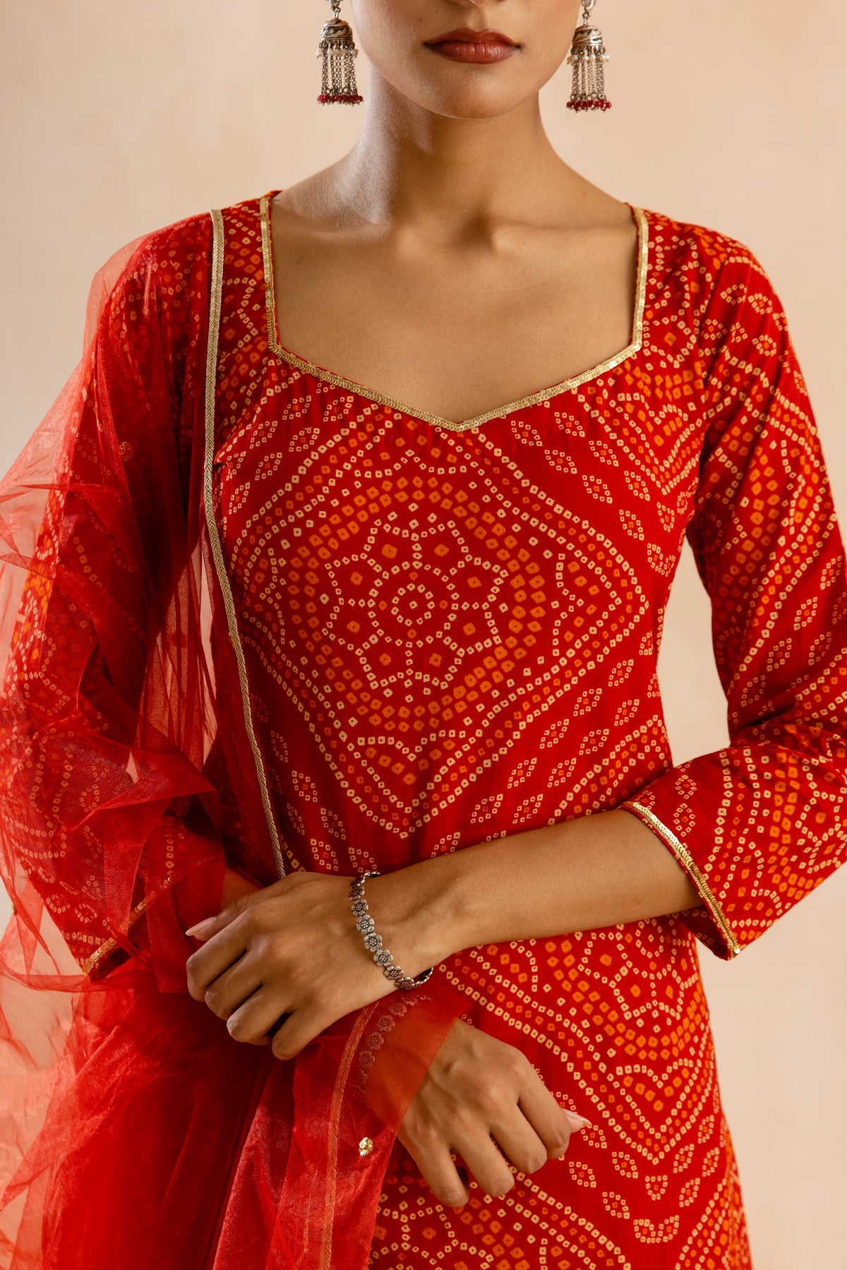 Kesar Sleeved-The Print (Red)