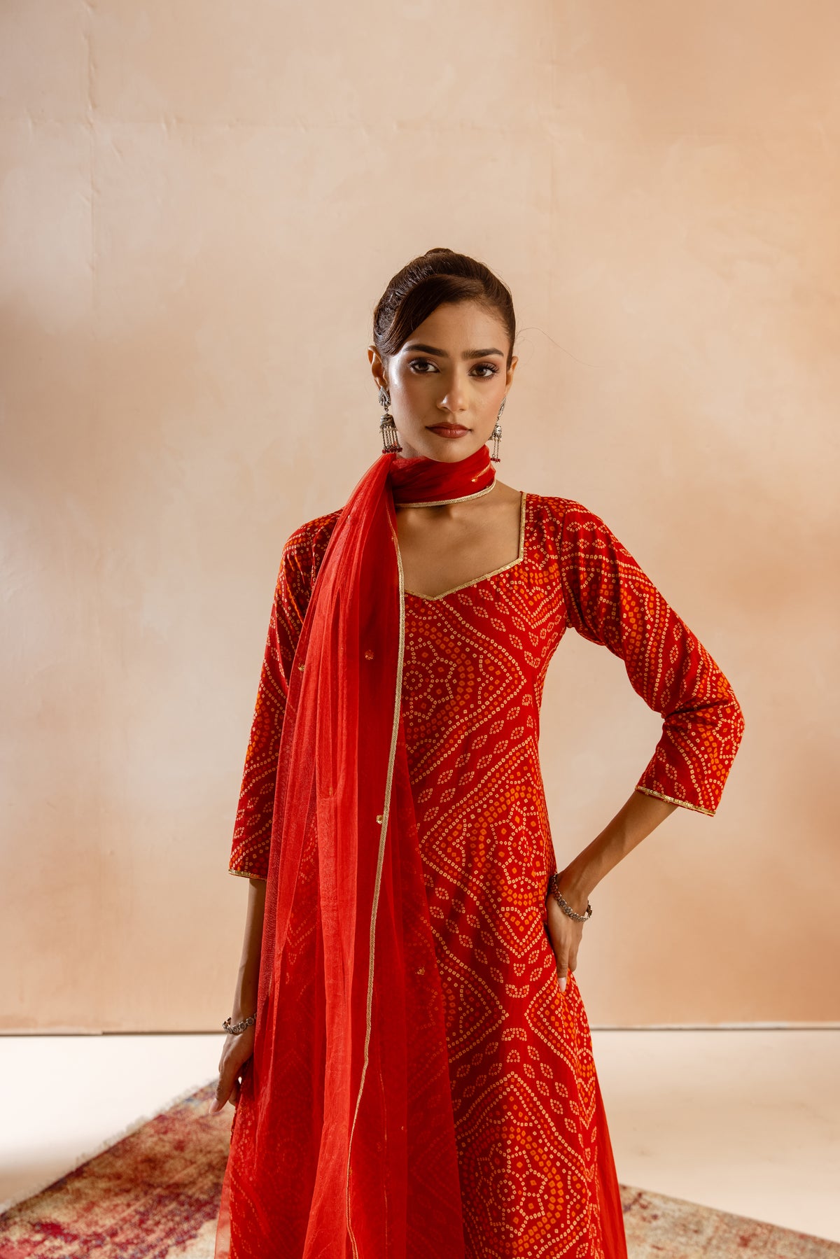 Kesar Sleeved-The Print (Red)