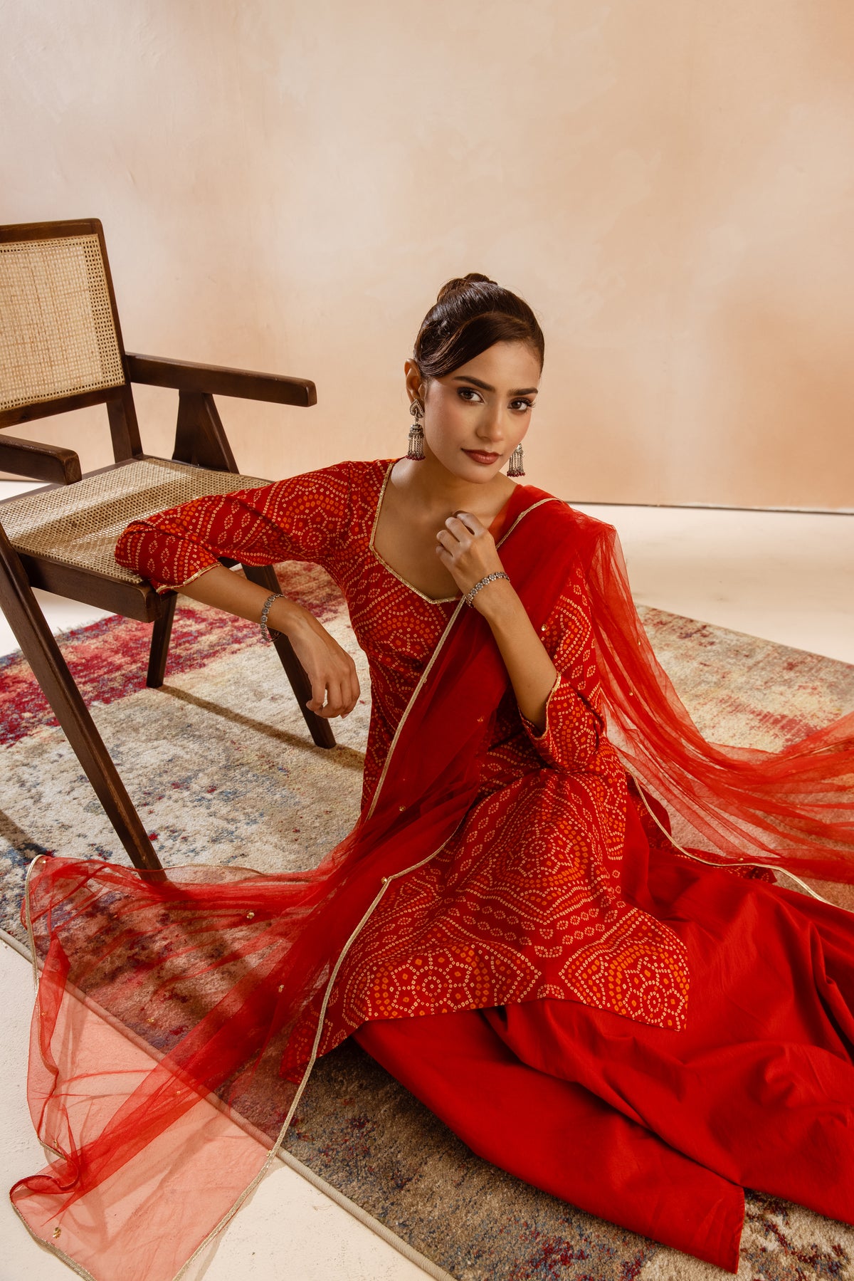 Kesar Sleeved-The Print (Red)