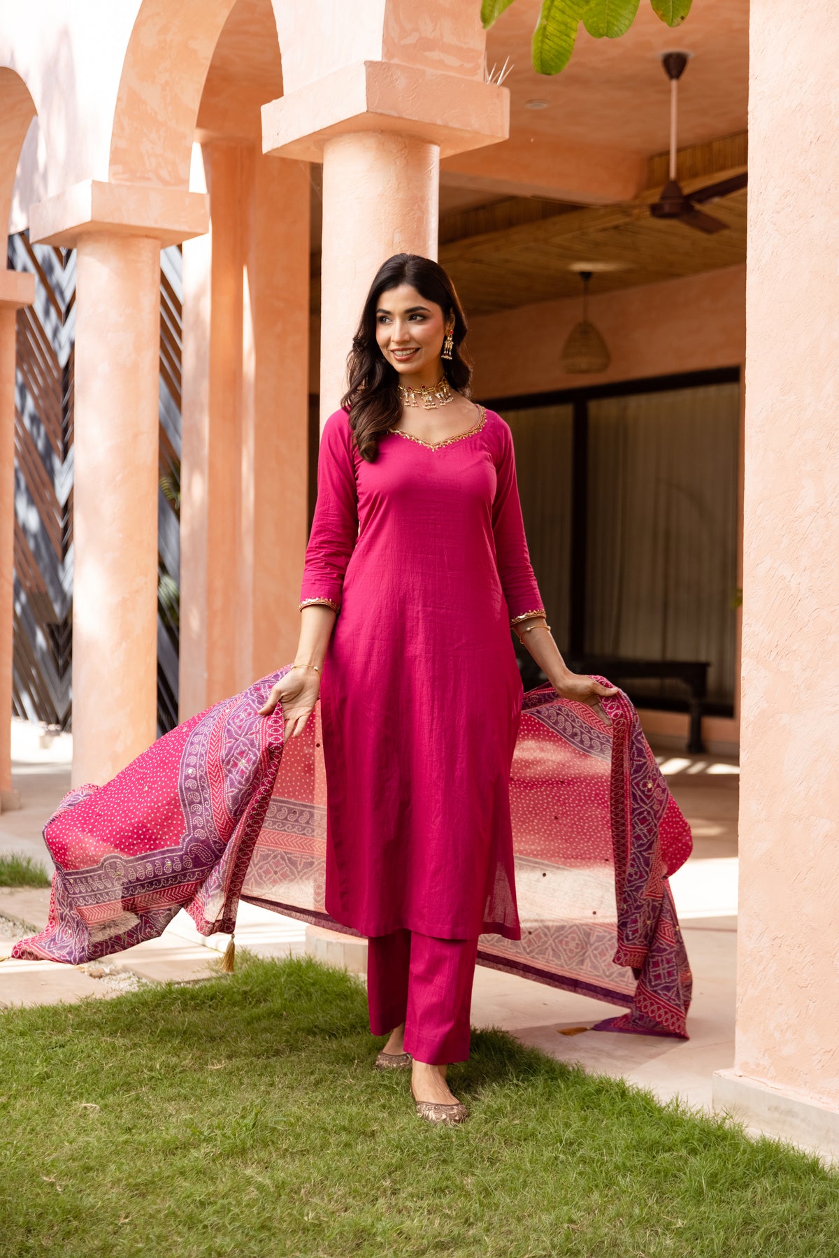 Gulabi Sleeved - Straight Cut Suit (Pink)