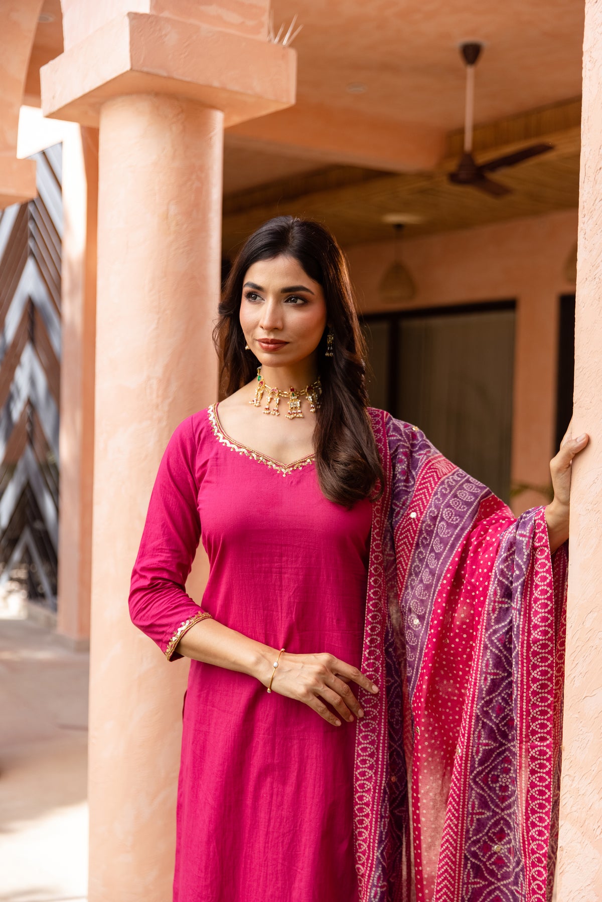 Gulabi Sleeved - Straight Cut Suit (Pink)