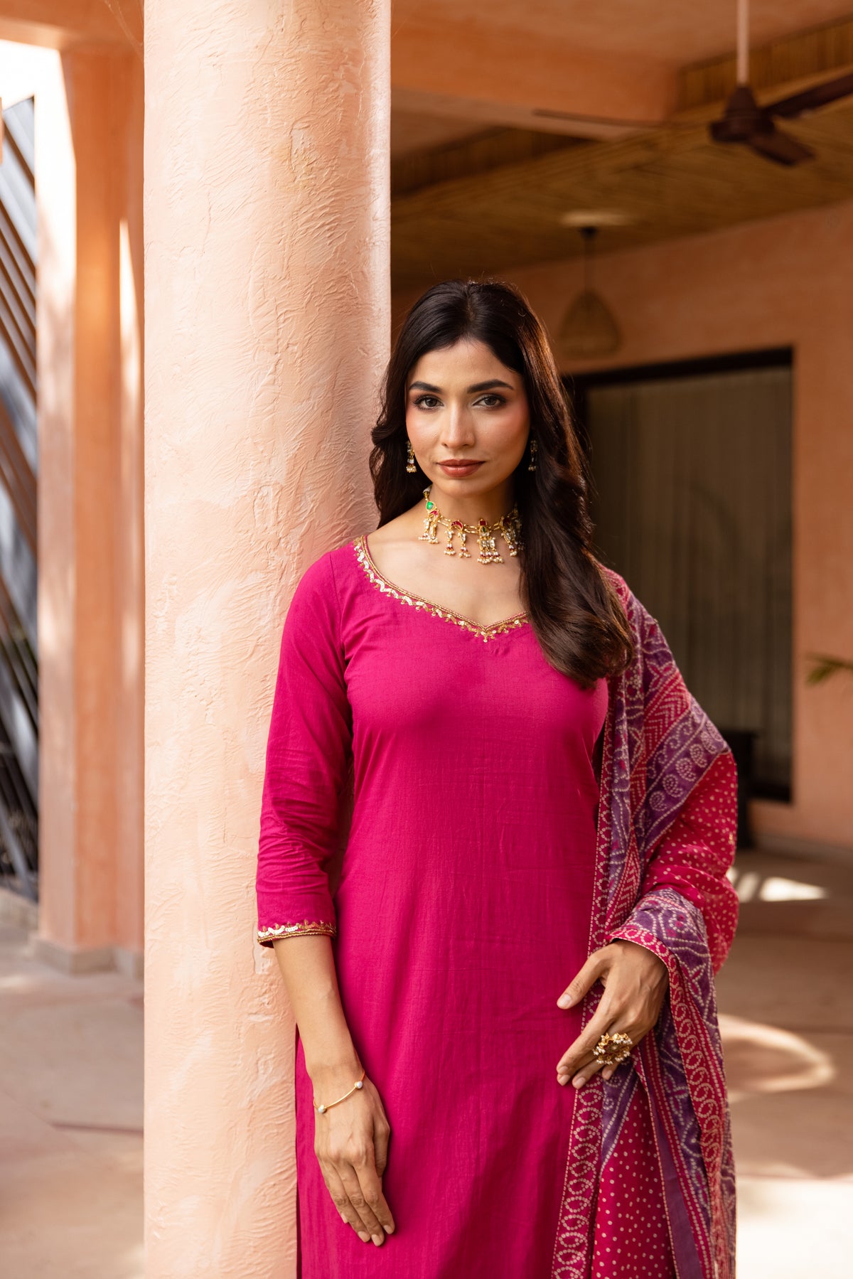 Gulabi Sleeved - Straight Cut Suit (Pink)