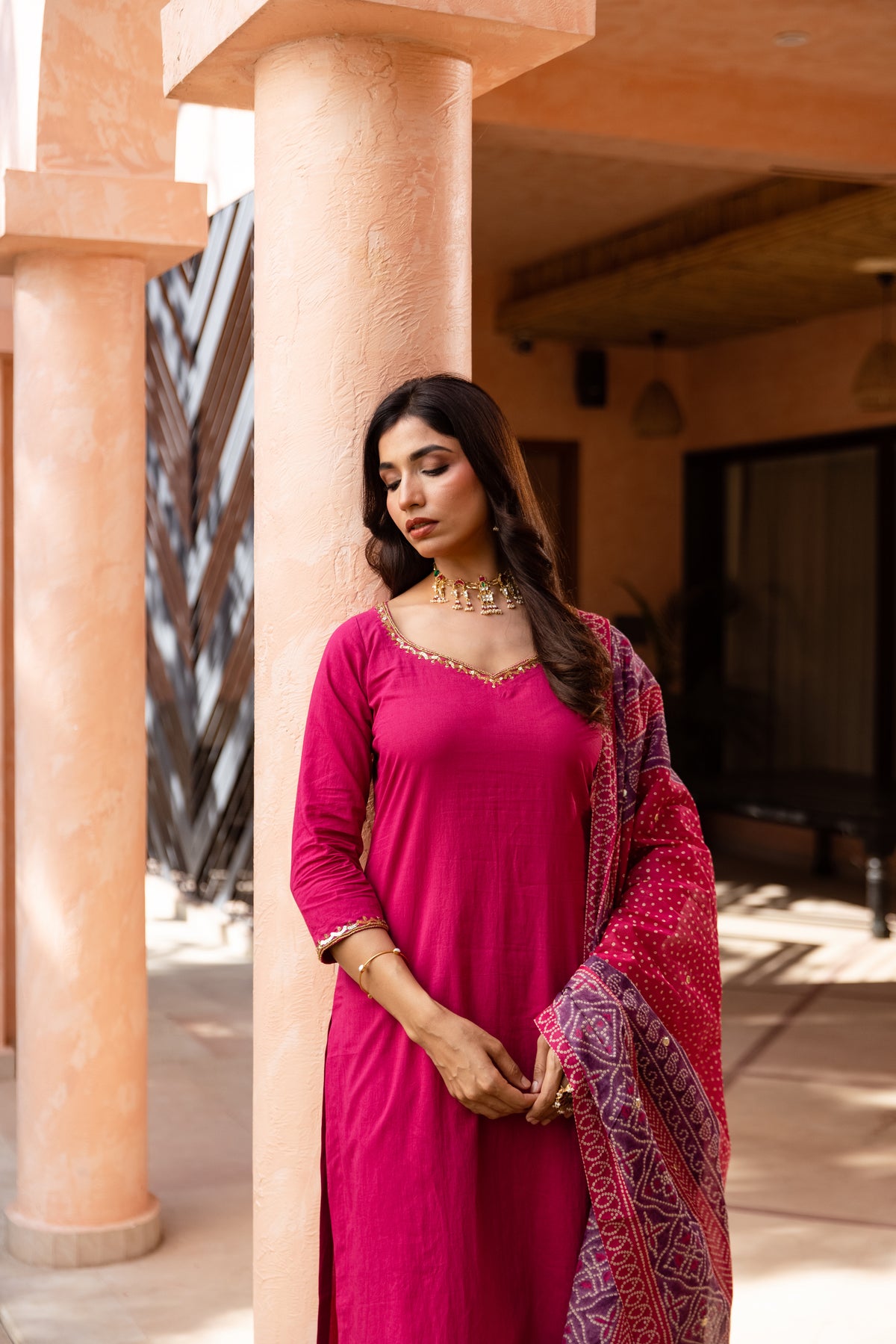 Gulabi Sleeved - Straight Cut Suit (Pink)