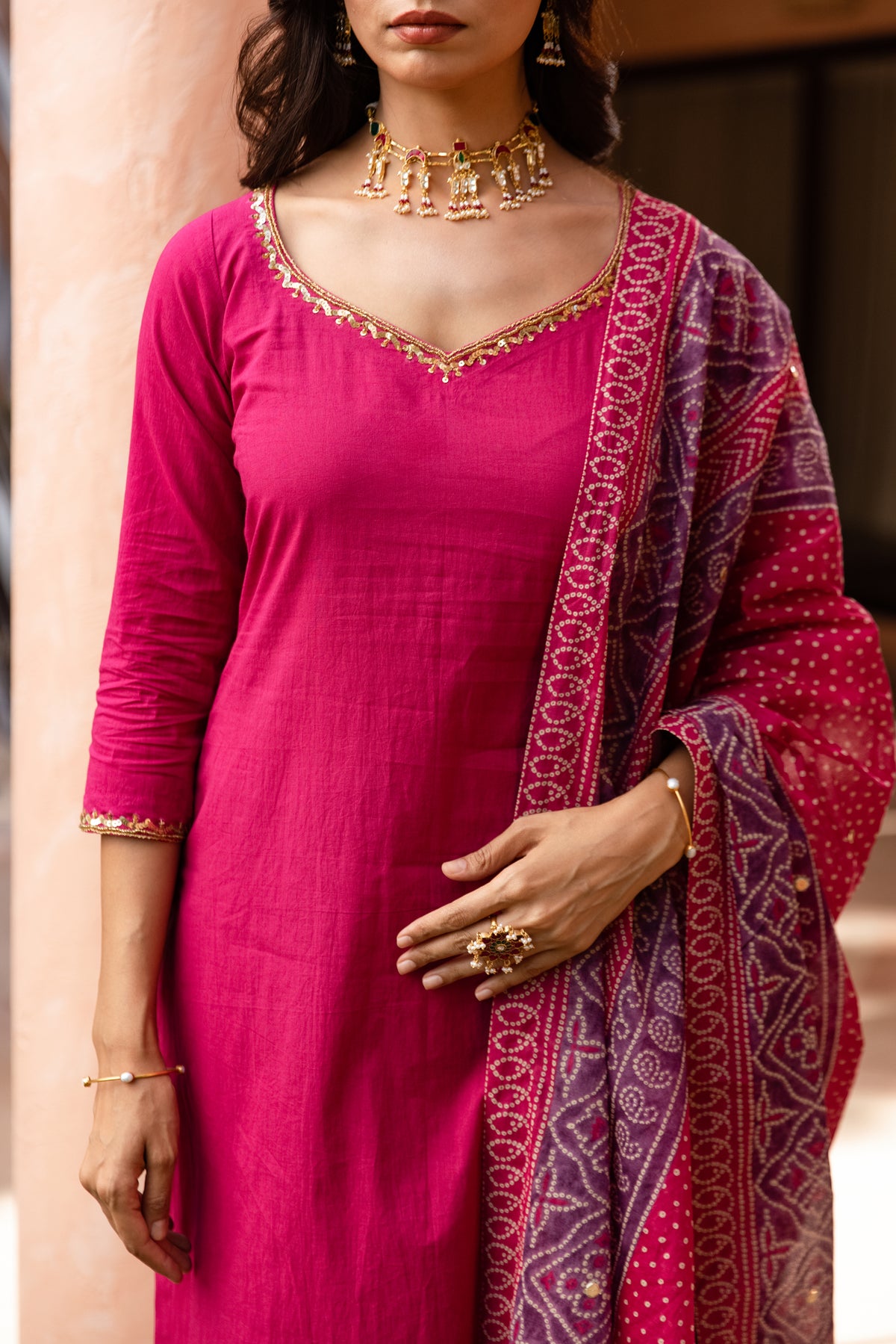 Gulabi Sleeved - Straight Cut Suit (Pink)