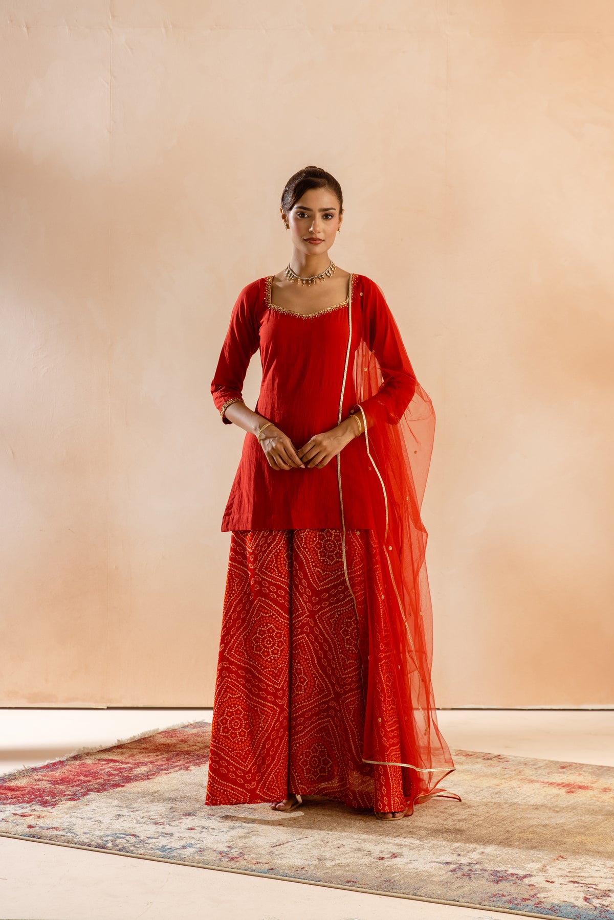 Kesar Sleeved-The Flare (Red)