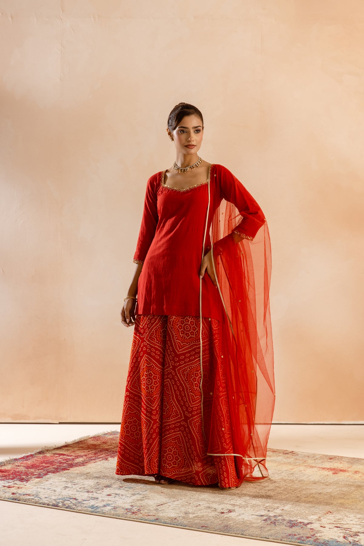 Kesar Sleeved-The Flare (Red)