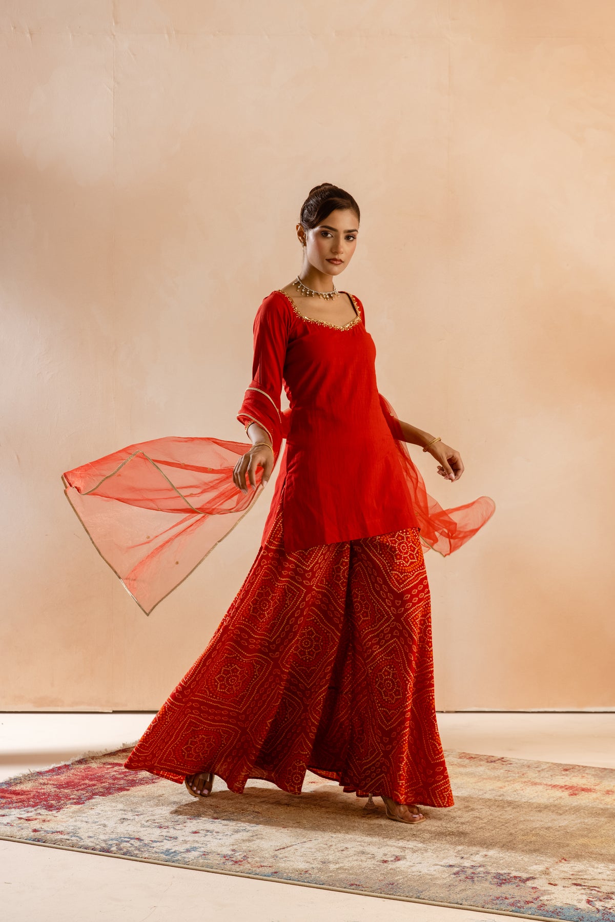 Kesar Sleeved-The Flare (Red)