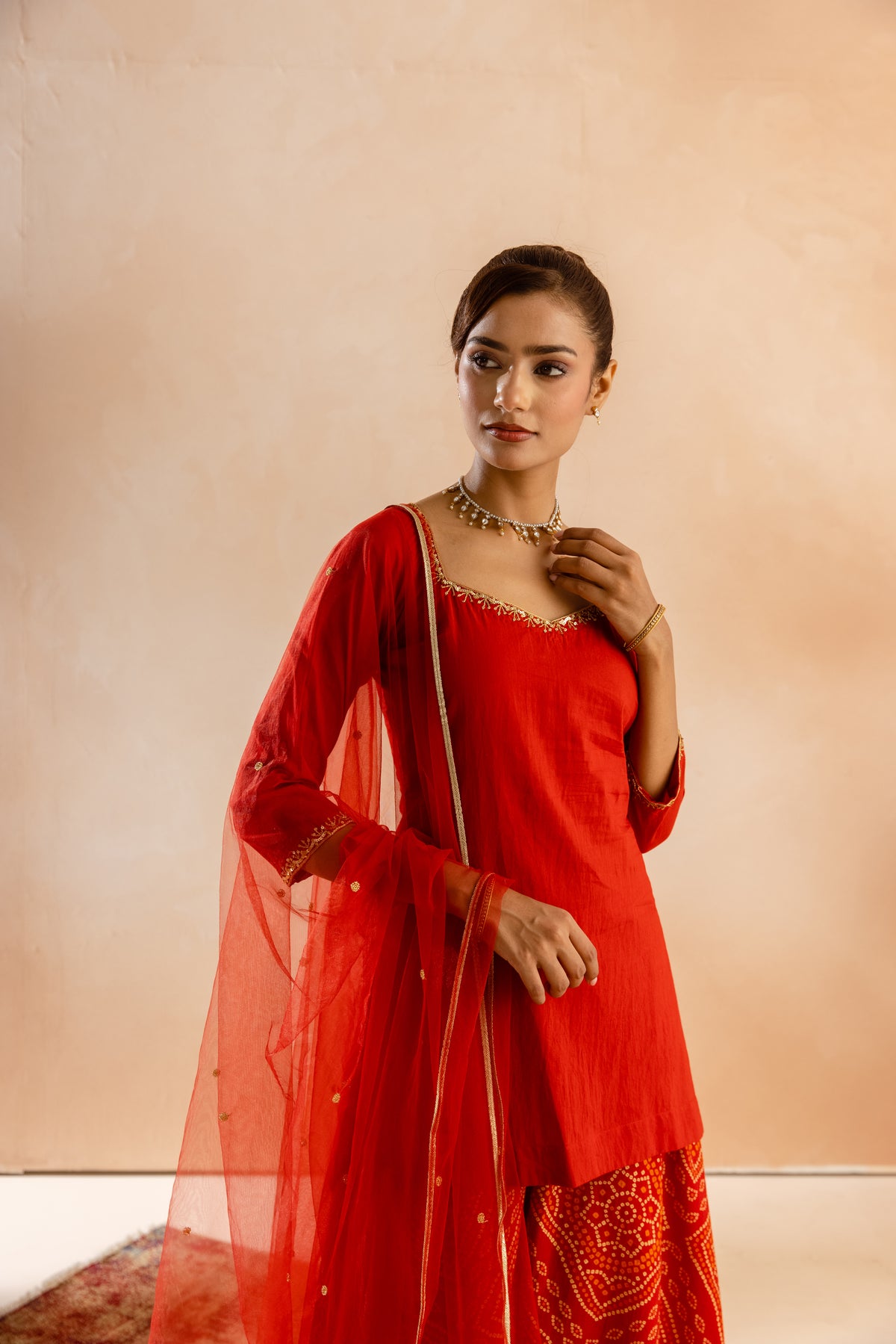 Kesar Sleeved-The Flare (Red)