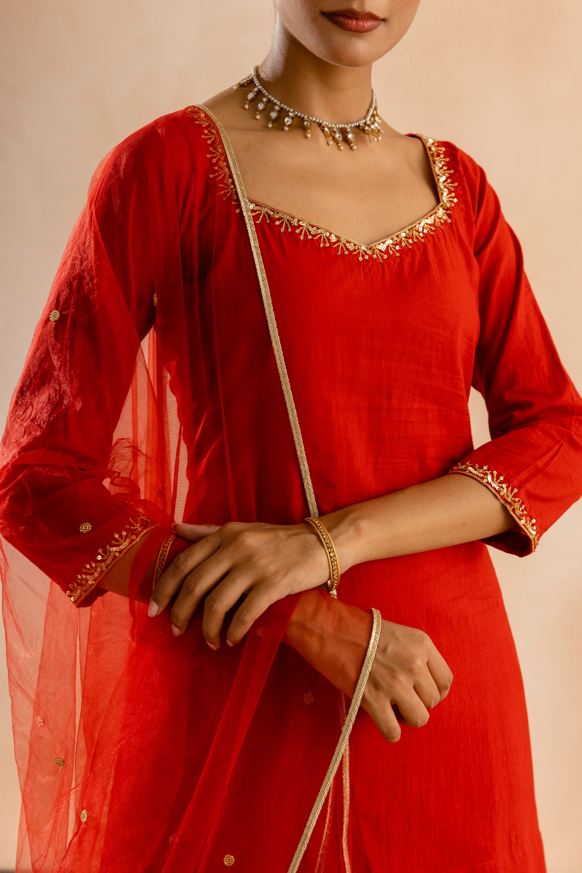 Kesar Sleeved-The Flare (Red)