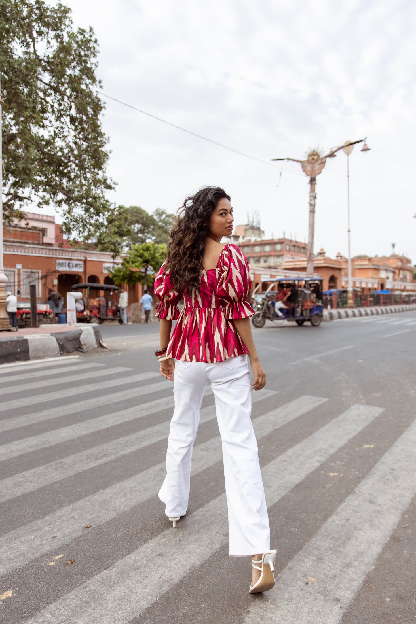 The Jaipur Zig Top Sleeved - Pink