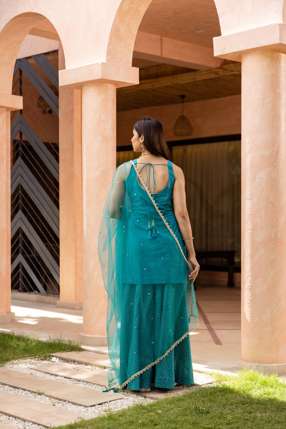 Mor Sleeveless - Sharara Set (Teal)