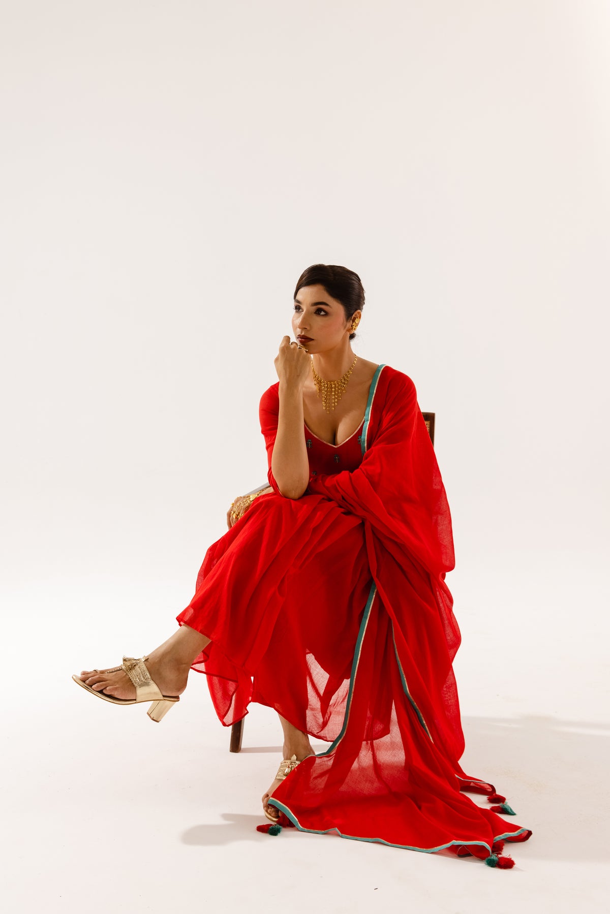 THE LUMINA- Red Sleeveless