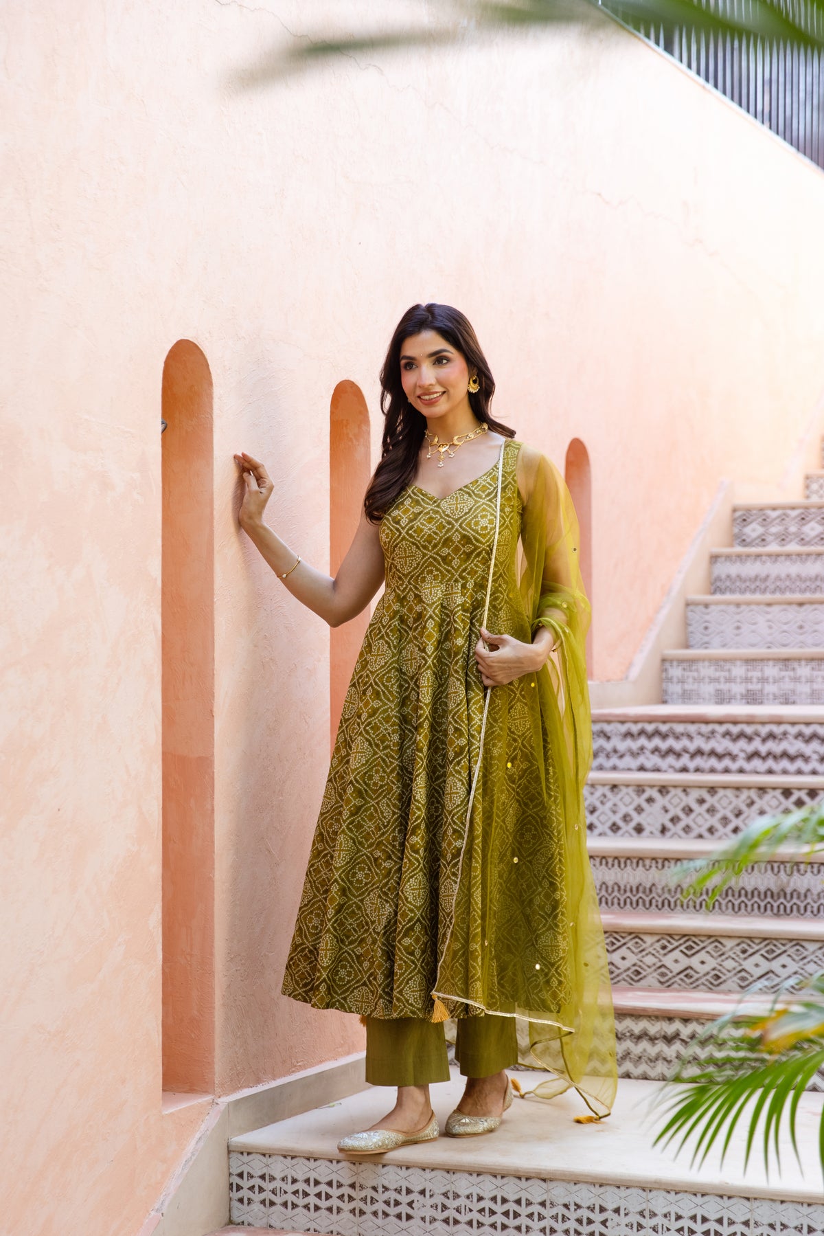 Kairi Sleeveless - Anarkali Suit (Green)