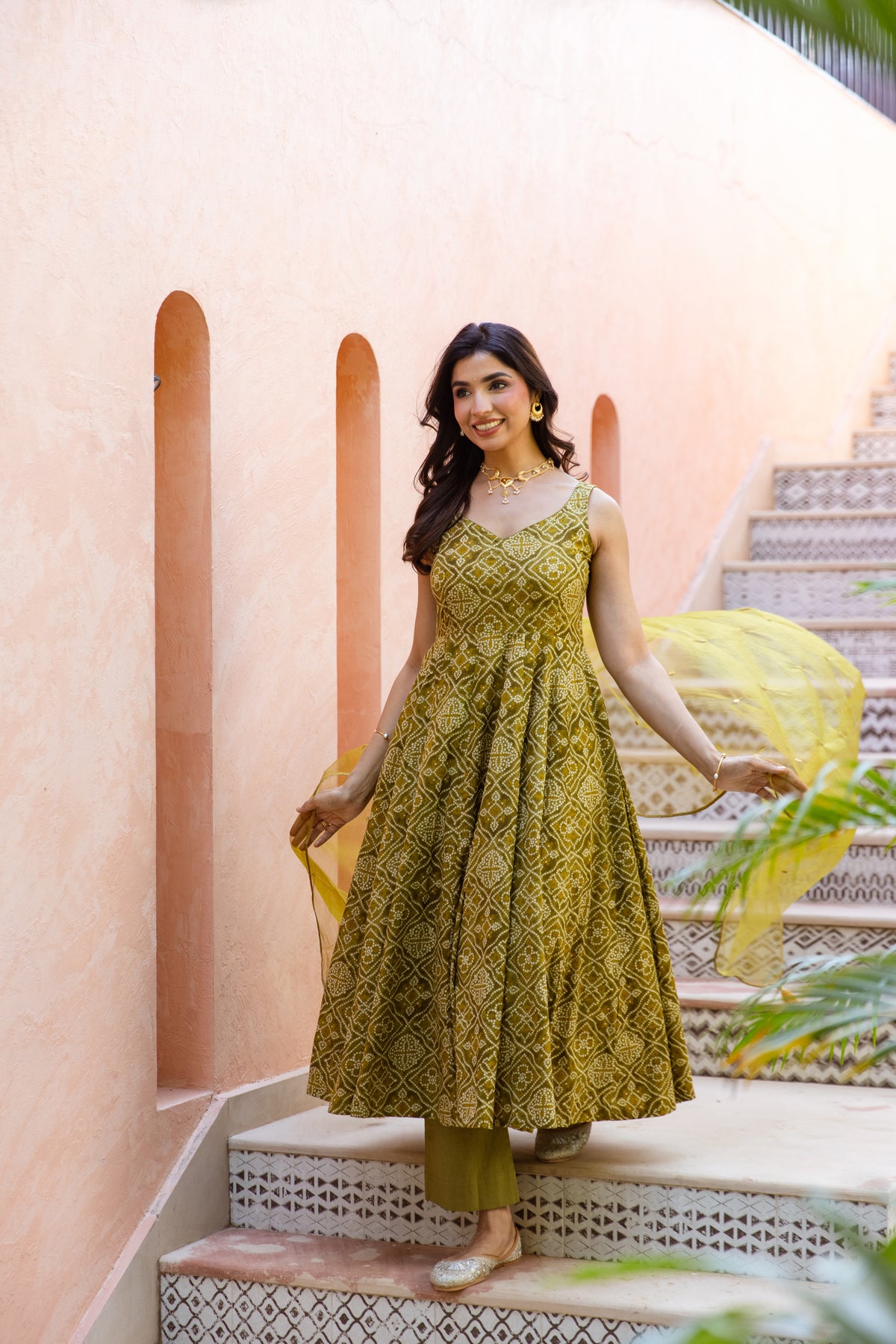 Kairi Sleeveless - Anarkali Suit (Green)