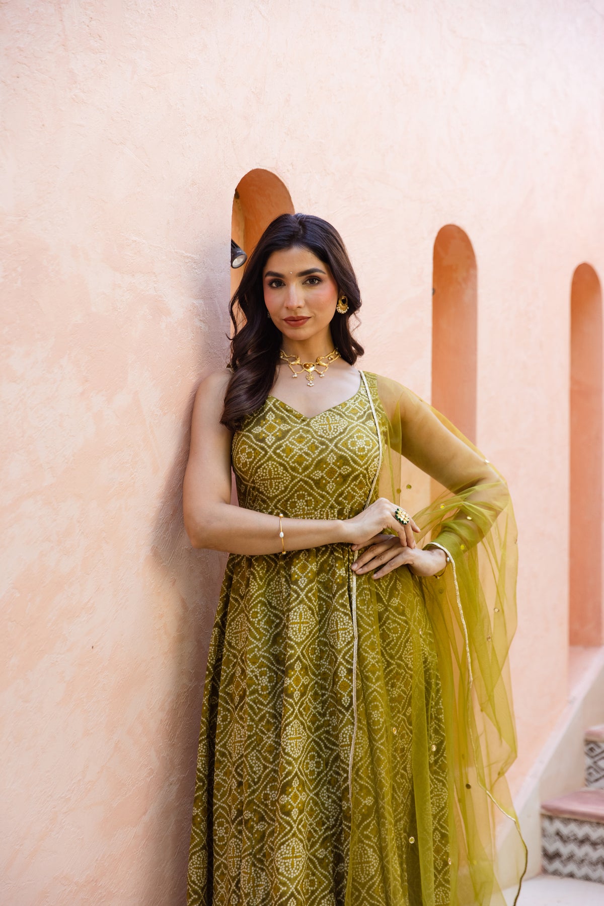 Kairi Sleeveless - Anarkali Suit (Green)