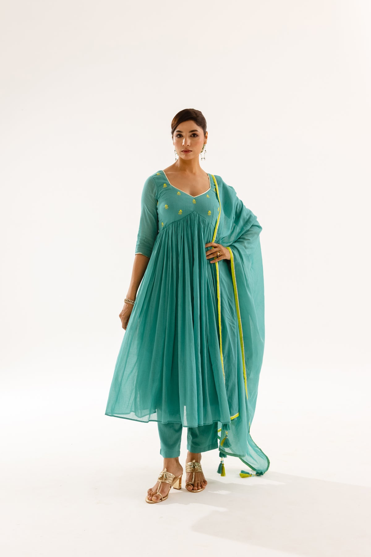 THE LUMINA- Turquoise Sleeved
