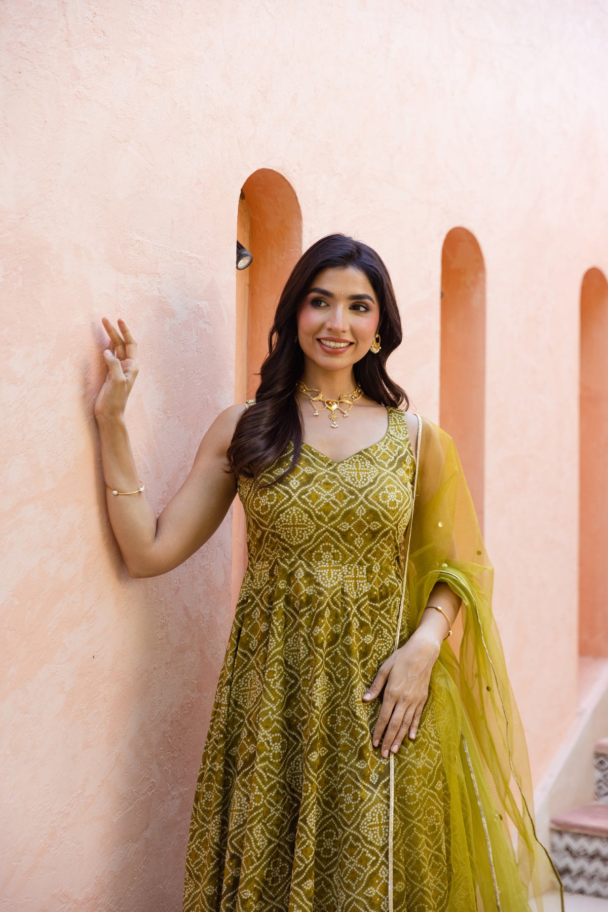 Kairi Sleeveless - Anarkali Suit (Green)