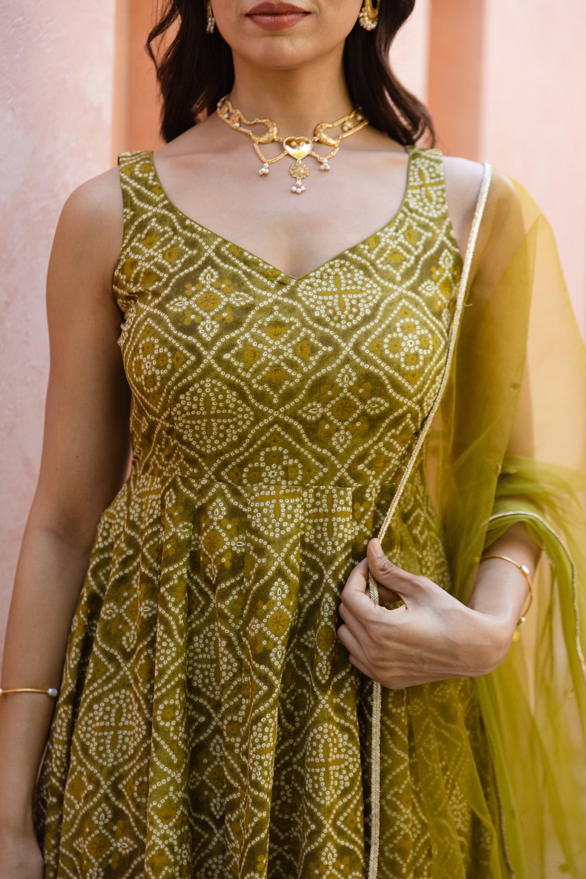 Kairi Sleeveless - Anarkali Suit (Green)