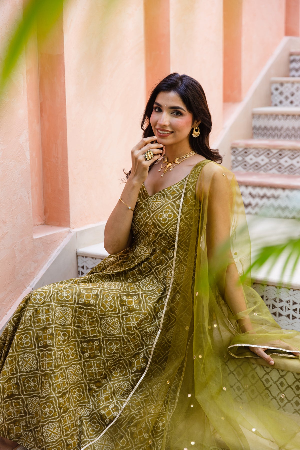 Kairi Sleeveless - Anarkali Suit (Green)