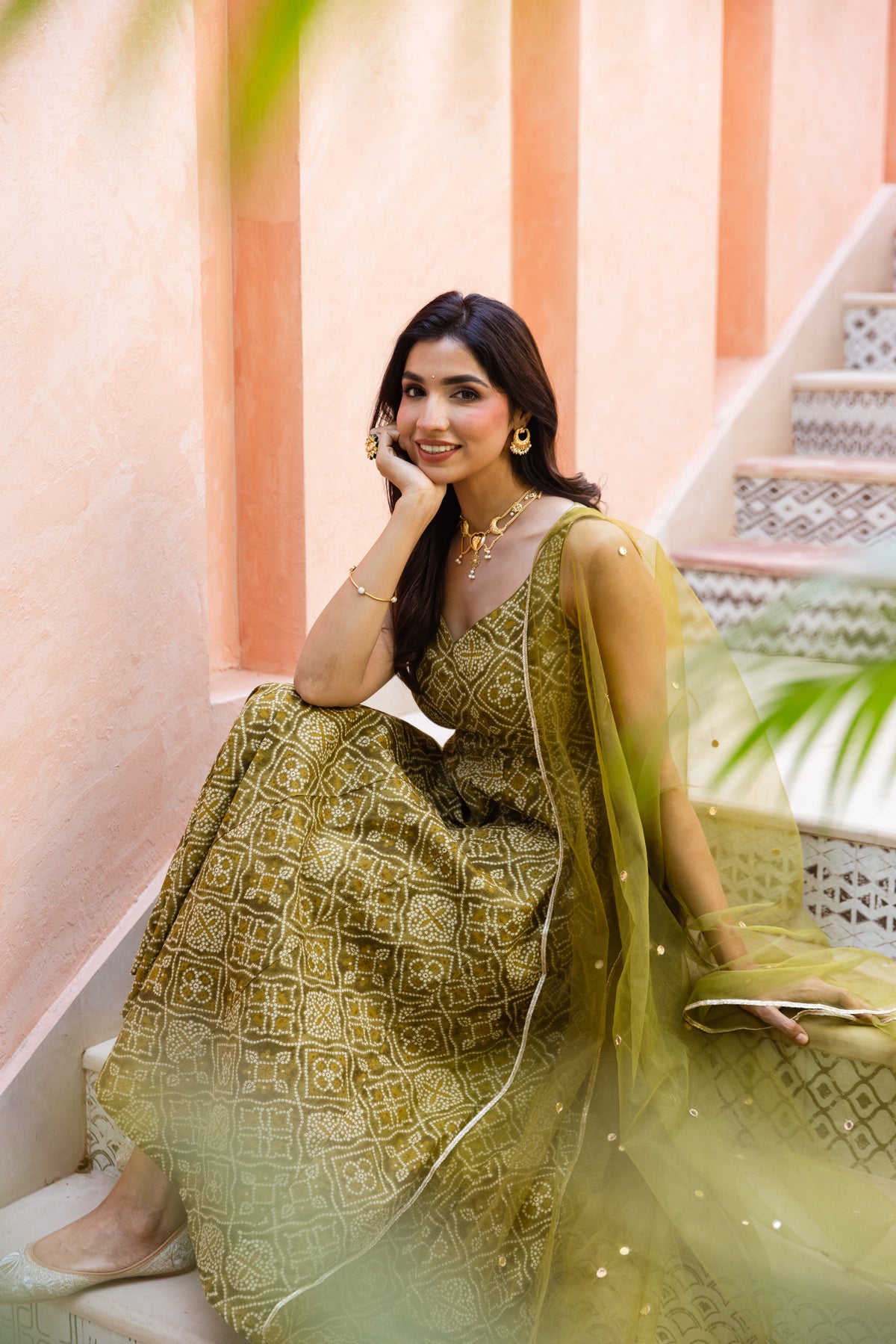 Kairi Sleeveless - Anarkali Suit (Green)
