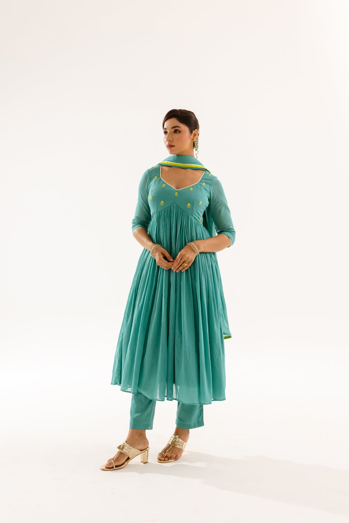THE LUMINA- Turquoise Sleeved