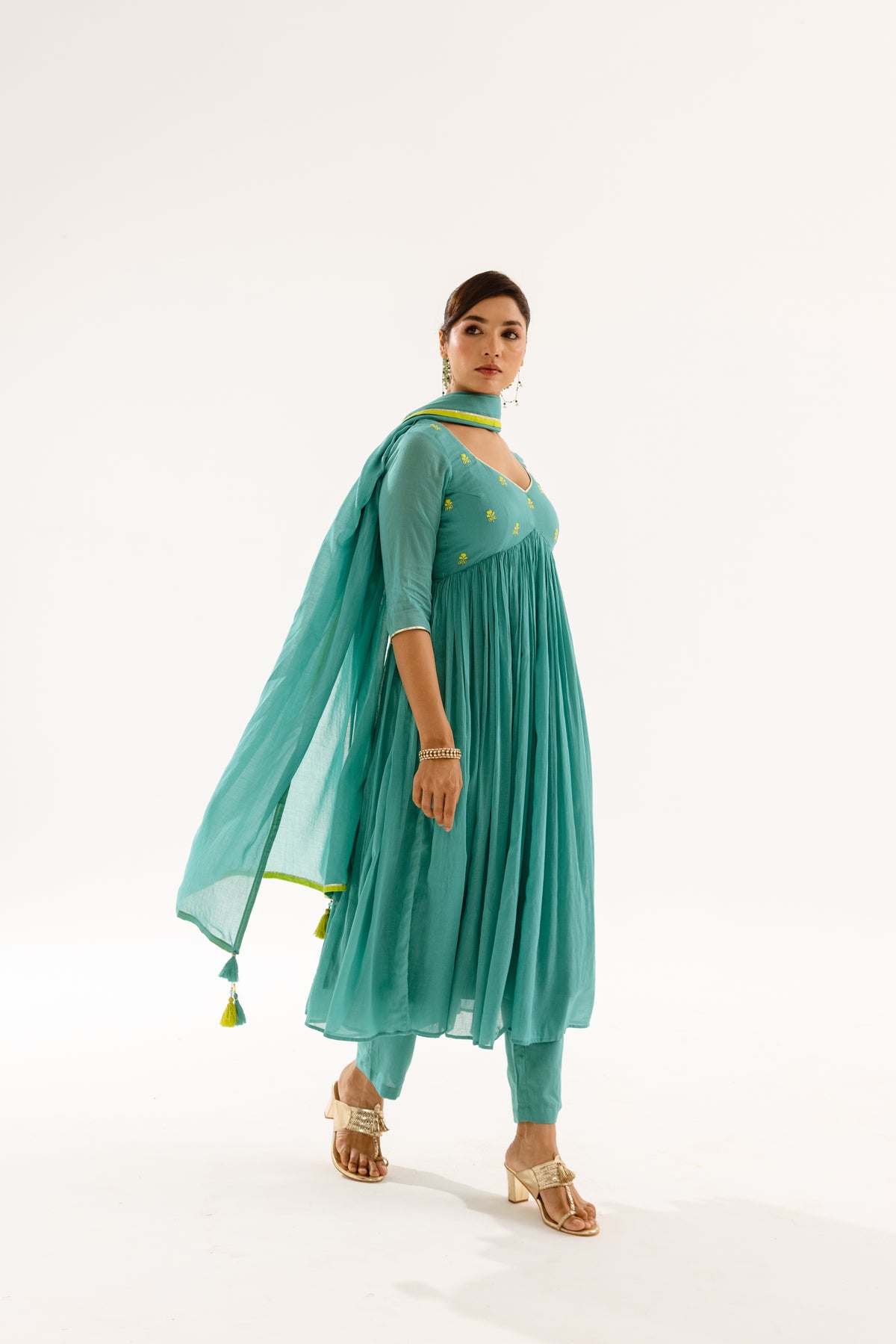 THE LUMINA- Turquoise Sleeved