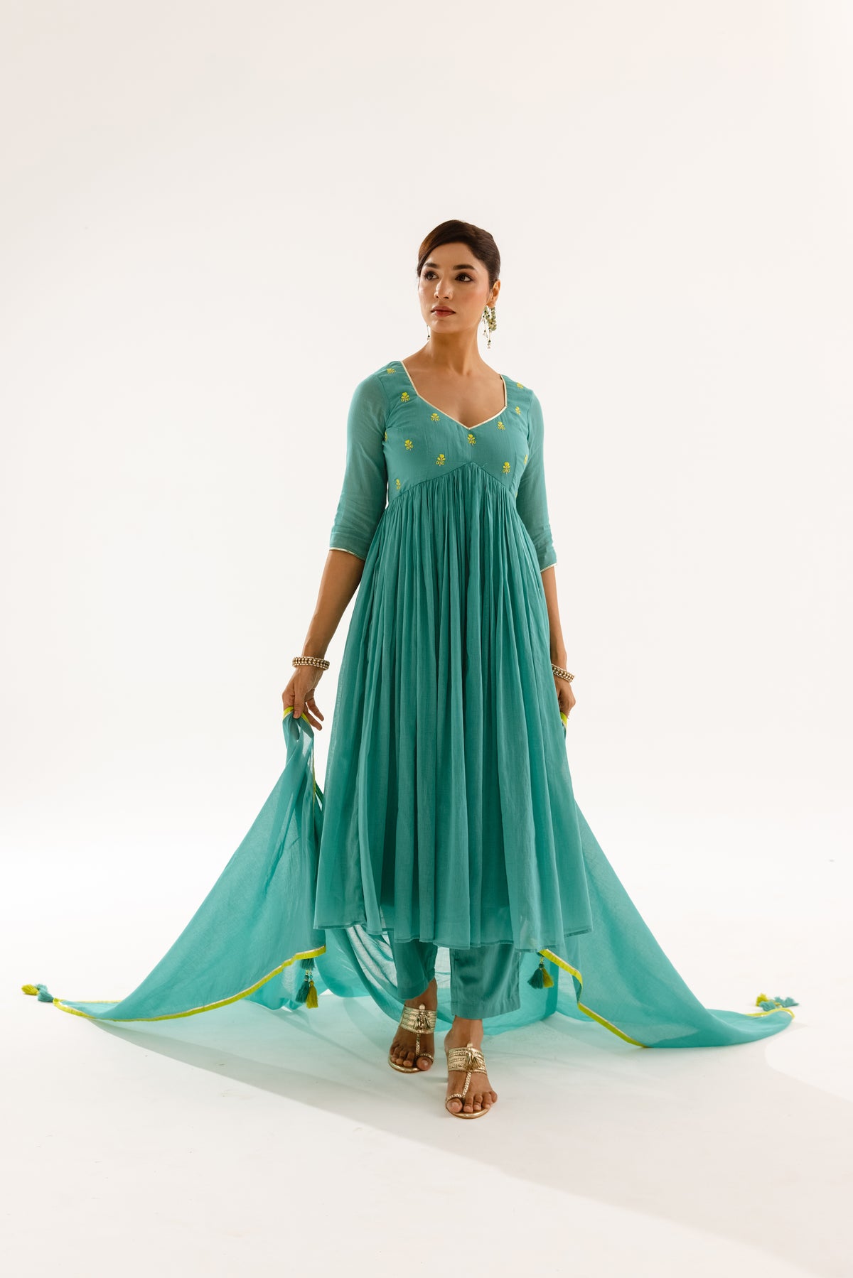 THE LUMINA- Turquoise Sleeved