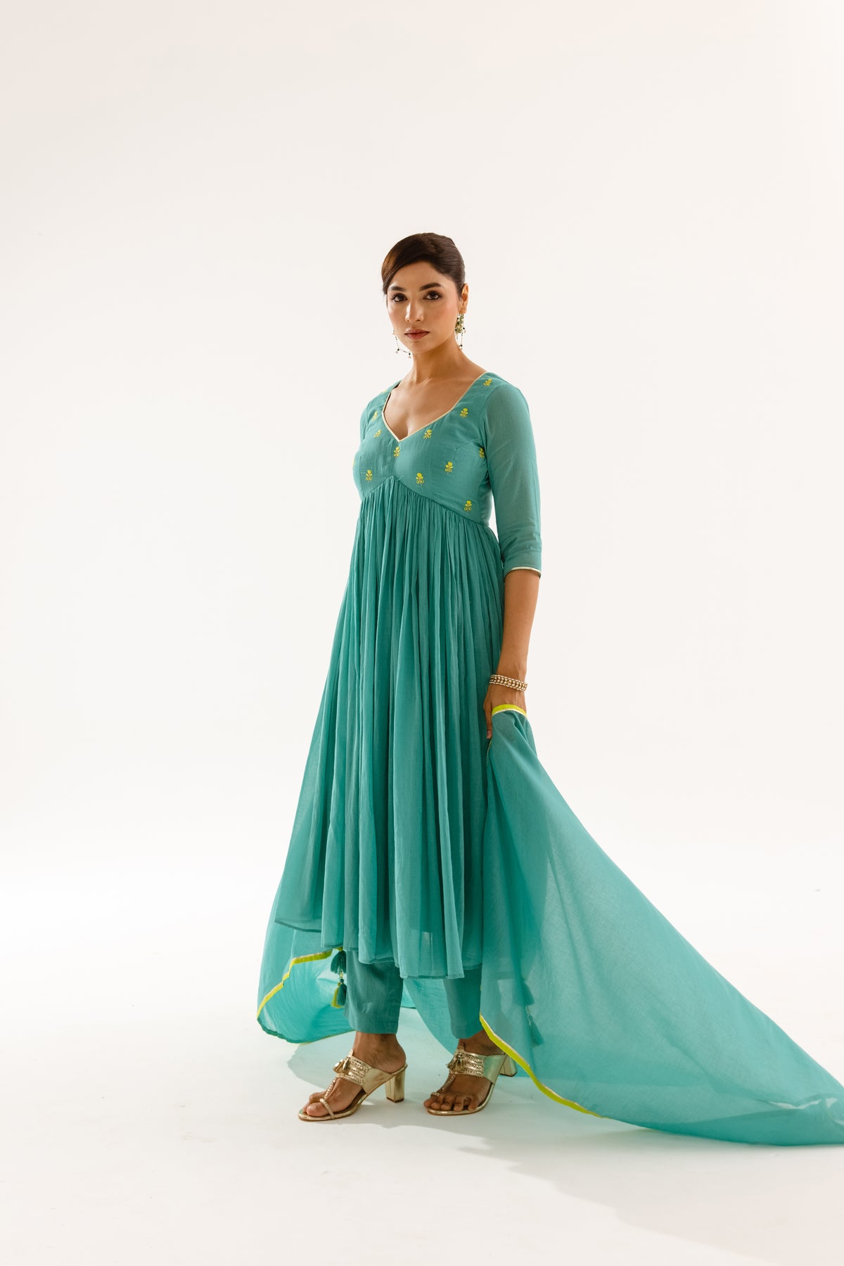 THE LUMINA- Turquoise Sleeved