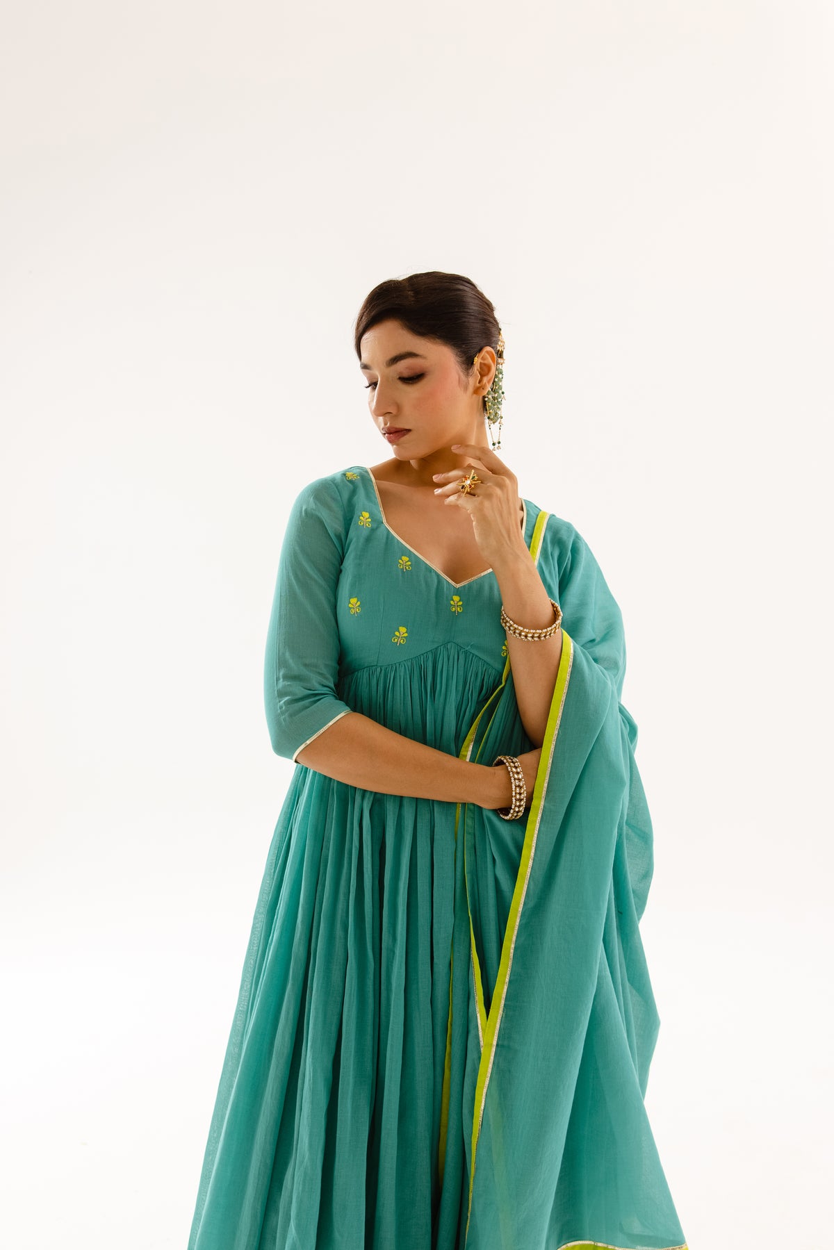THE LUMINA- Turquoise Sleeved