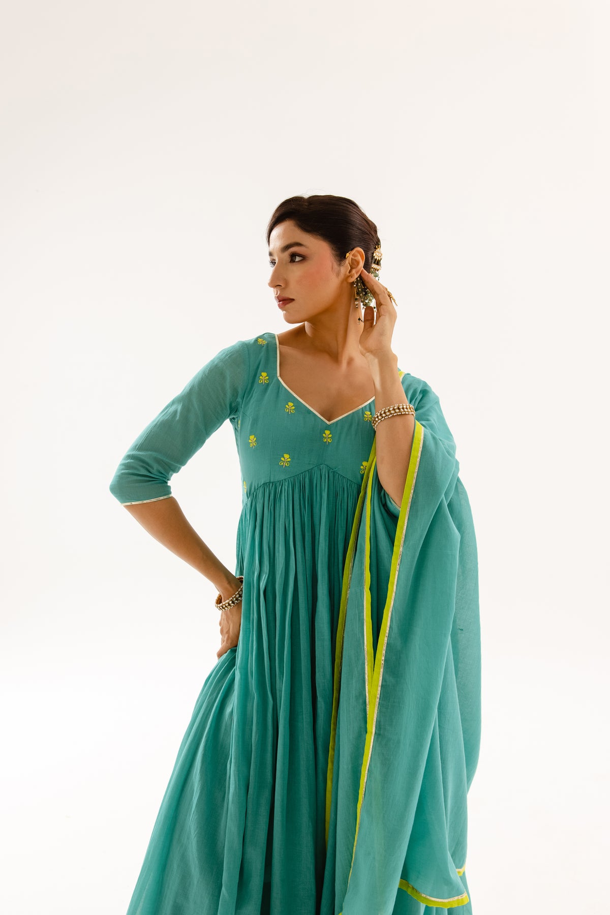 THE LUMINA- Turquoise Sleeved