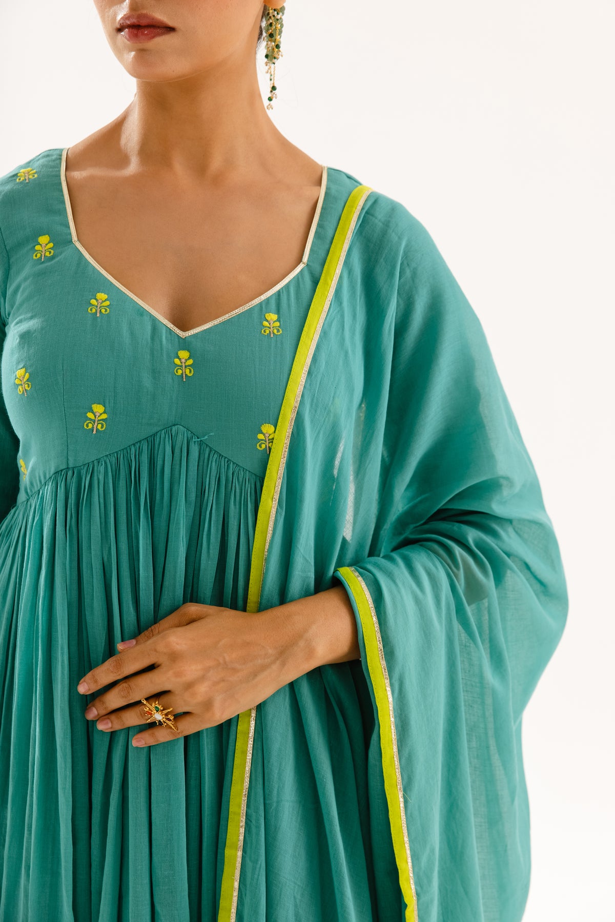 THE LUMINA- Turquoise Sleeved