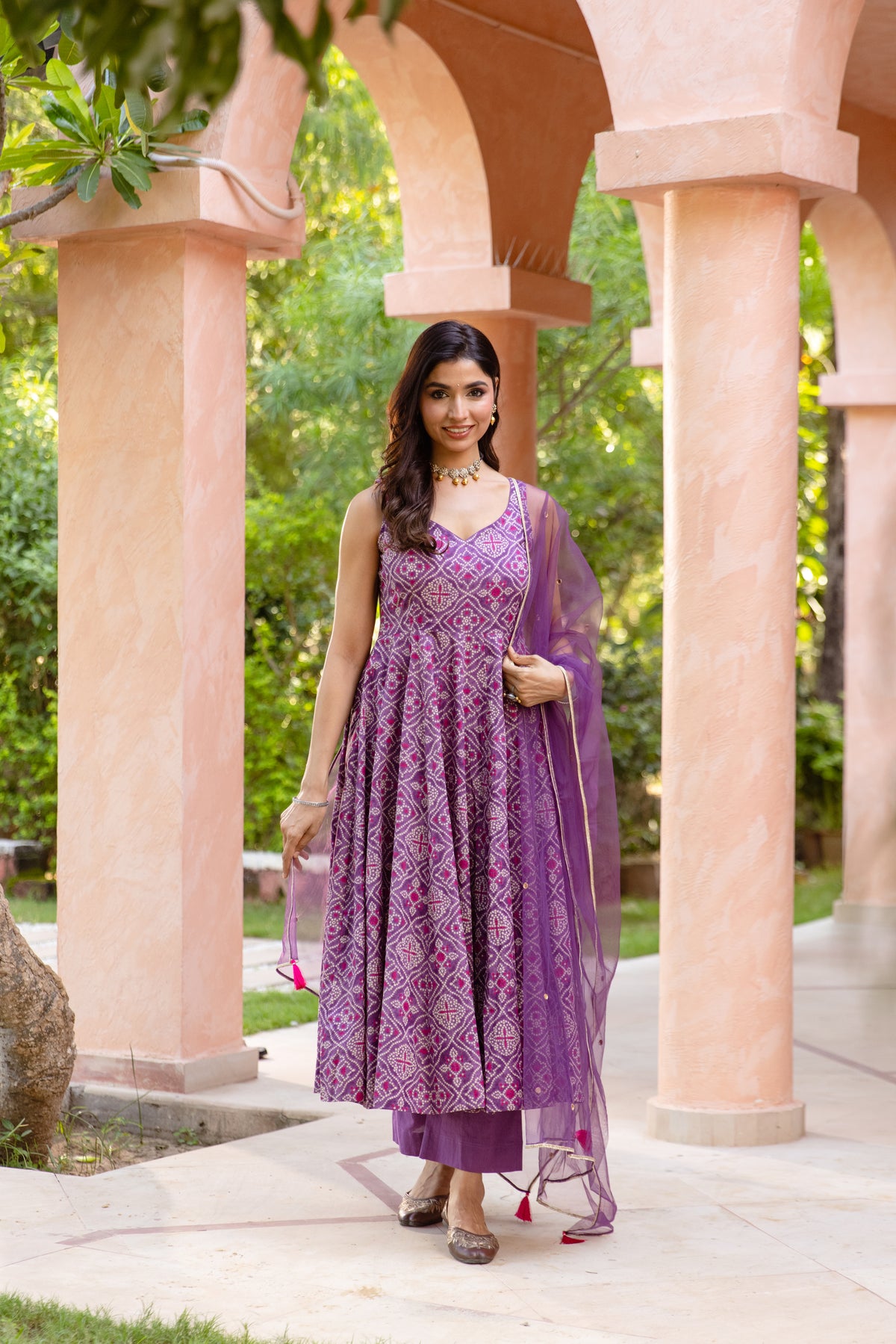 Jamun Sleeveless - Anarkali Suit (Purple)