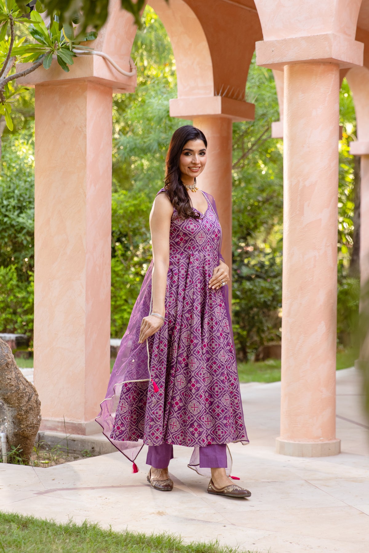 Jamun Sleeveless - Anarkali Suit (Purple)