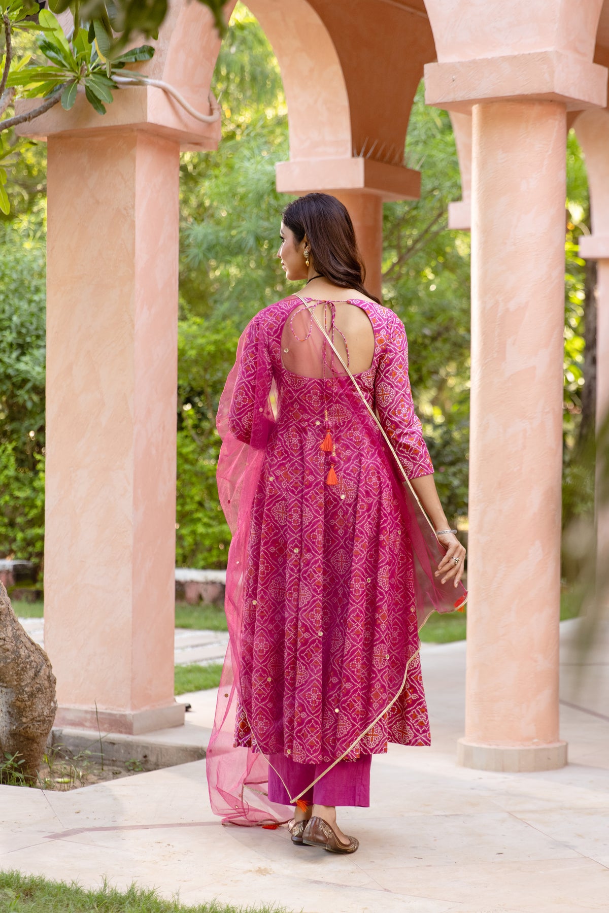Gul Sleeved - Anarkali Suit (Pink)