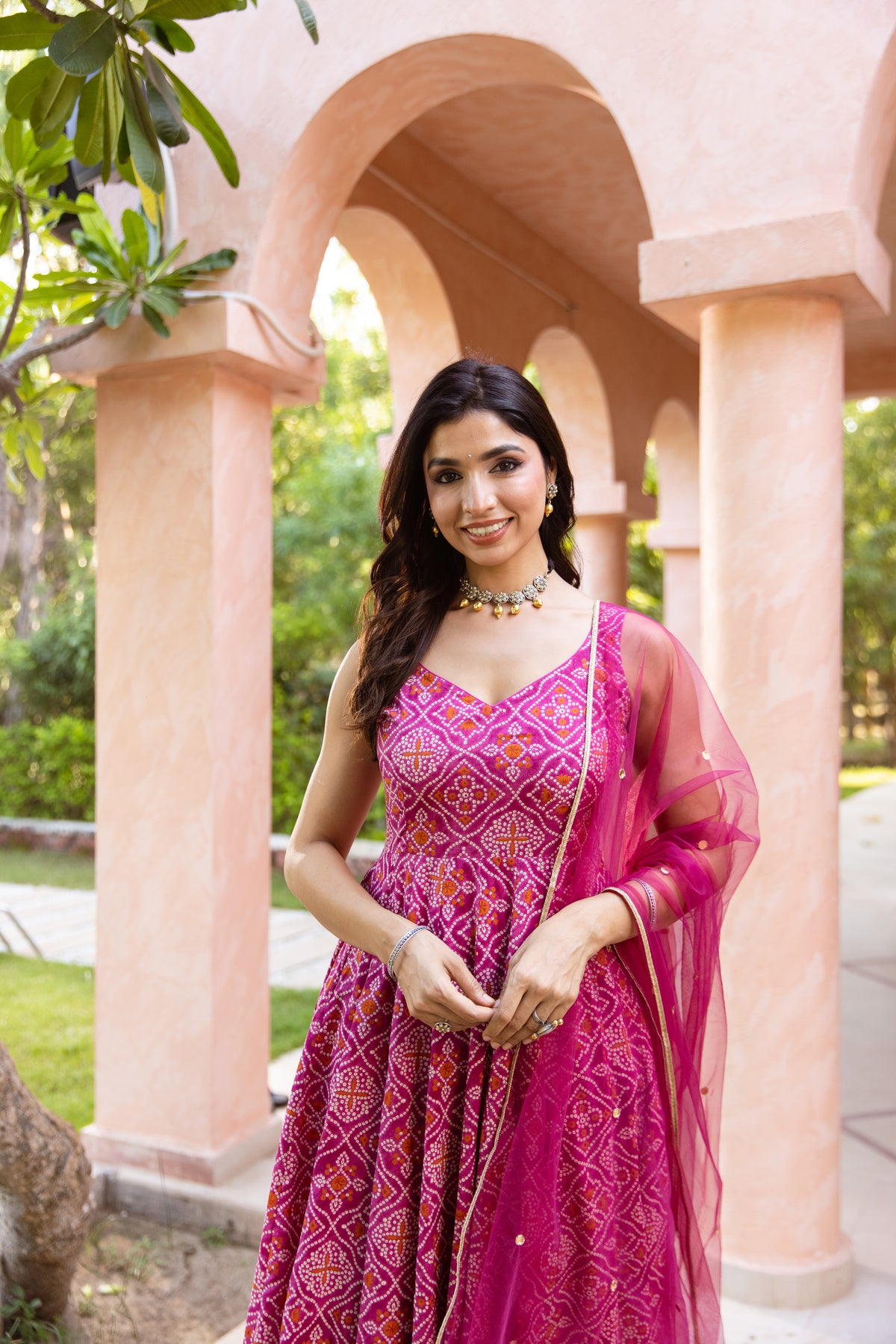 Gul Sleeveless - Anarkali Suit (Pink)