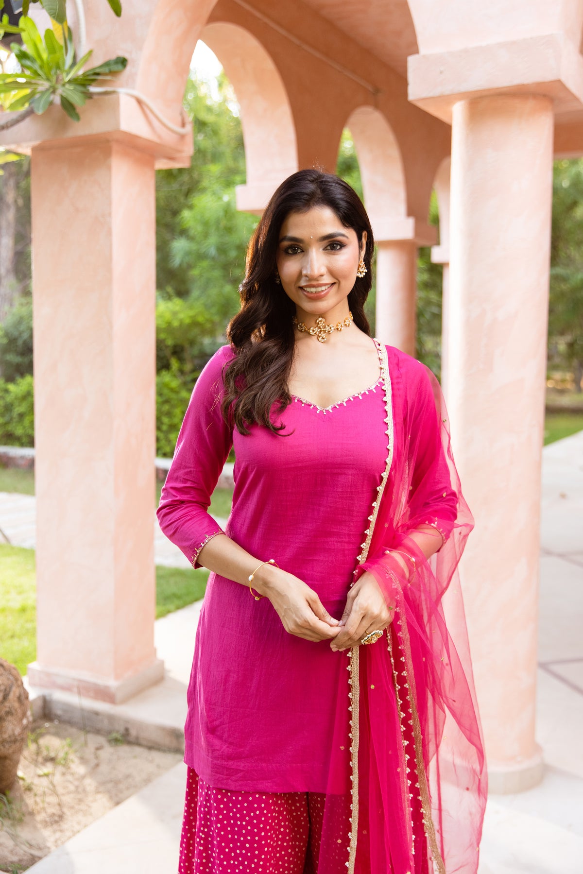 Gulabi Sleeved - Sharara Set (Pink)