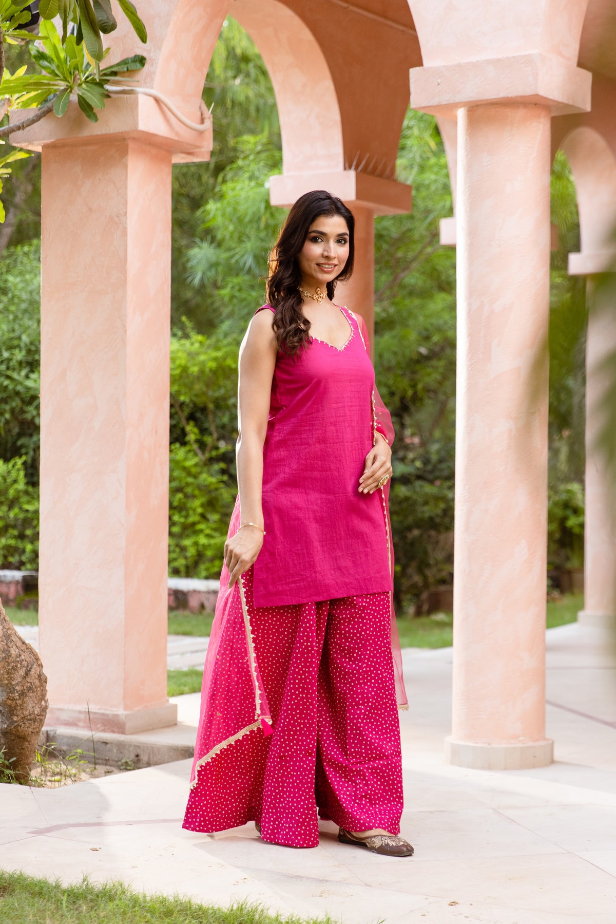 Gulabi Sleeveless - Sharara Set (Pink)