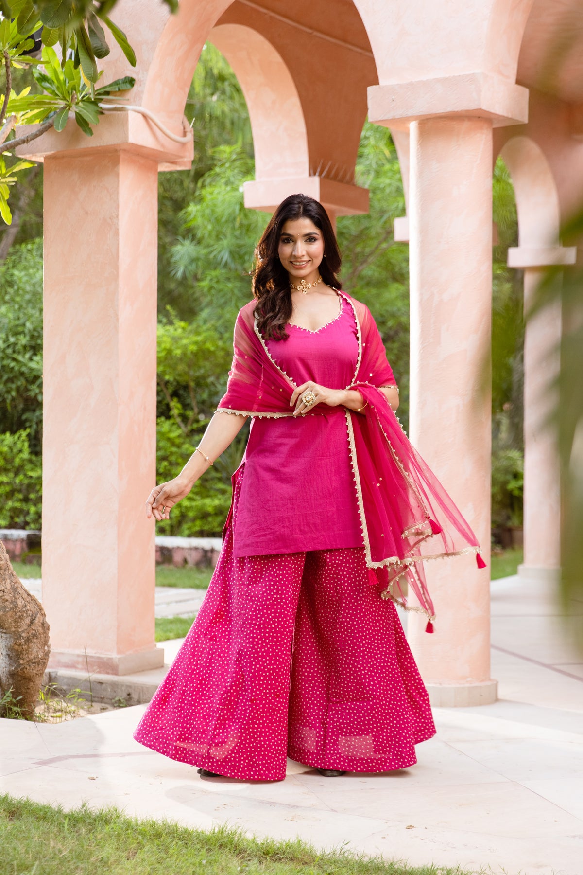 Gulabi Sleeveless - Sharara Set (Pink)