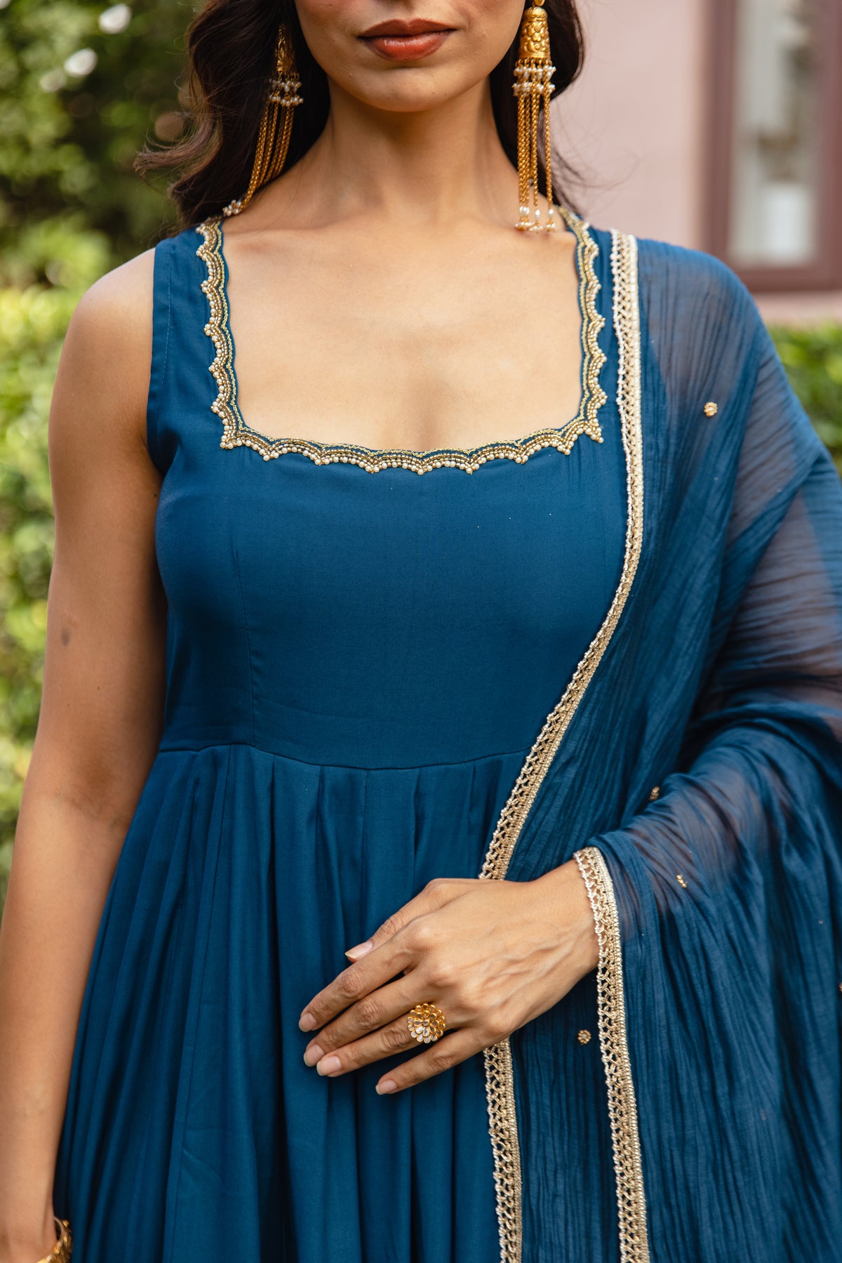 Peacock Sleeveless - Teal Blue