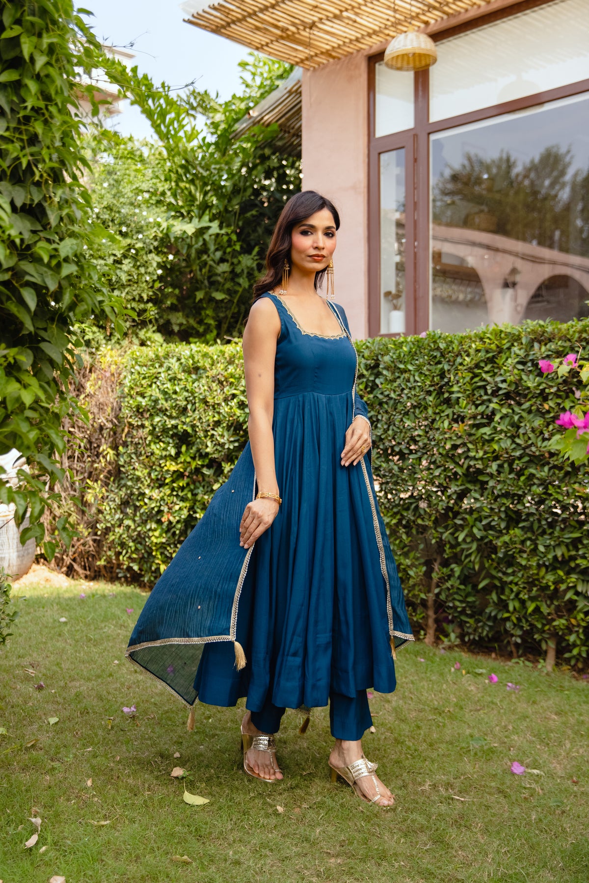 Peacock Sleeveless - Teal Blue