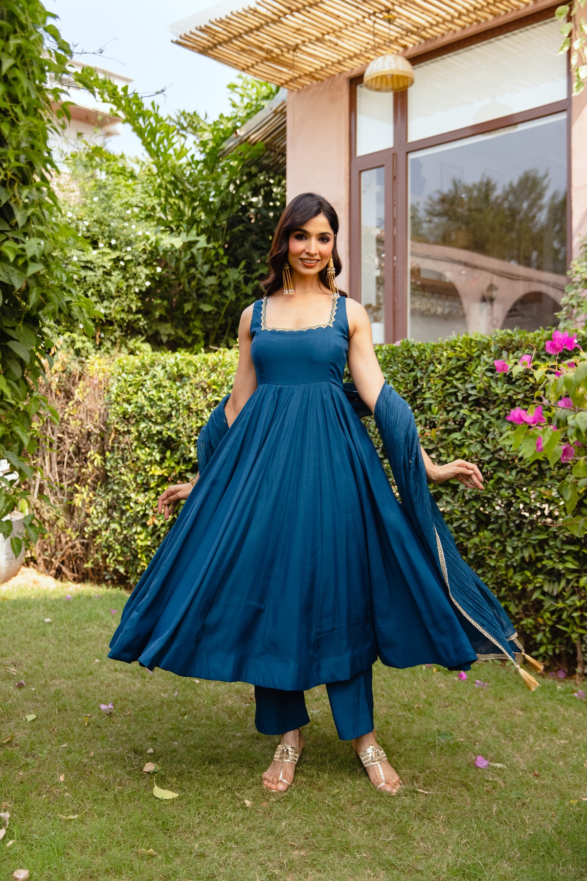 Peacock Sleeveless - Teal Blue