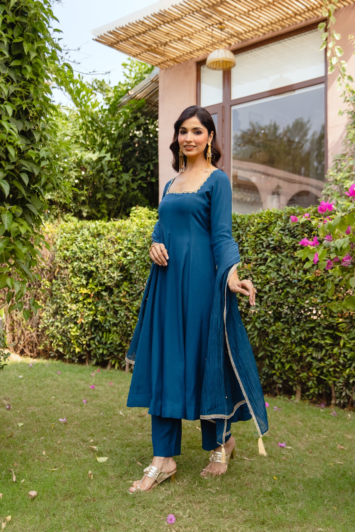 Peacock Sleeved - Teal Blue