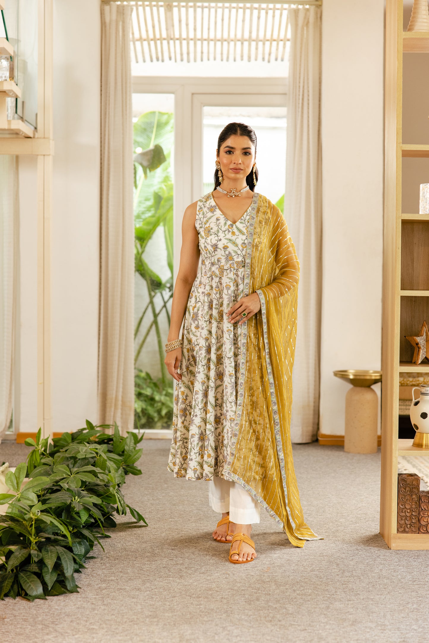 Ivory Saffron Sleeveless- Jaal