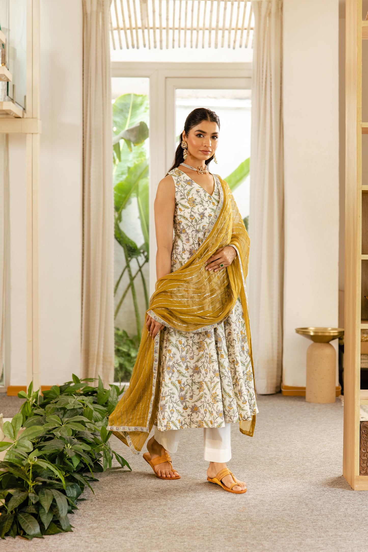 Ivory Saffron Sleeveless- Jaal