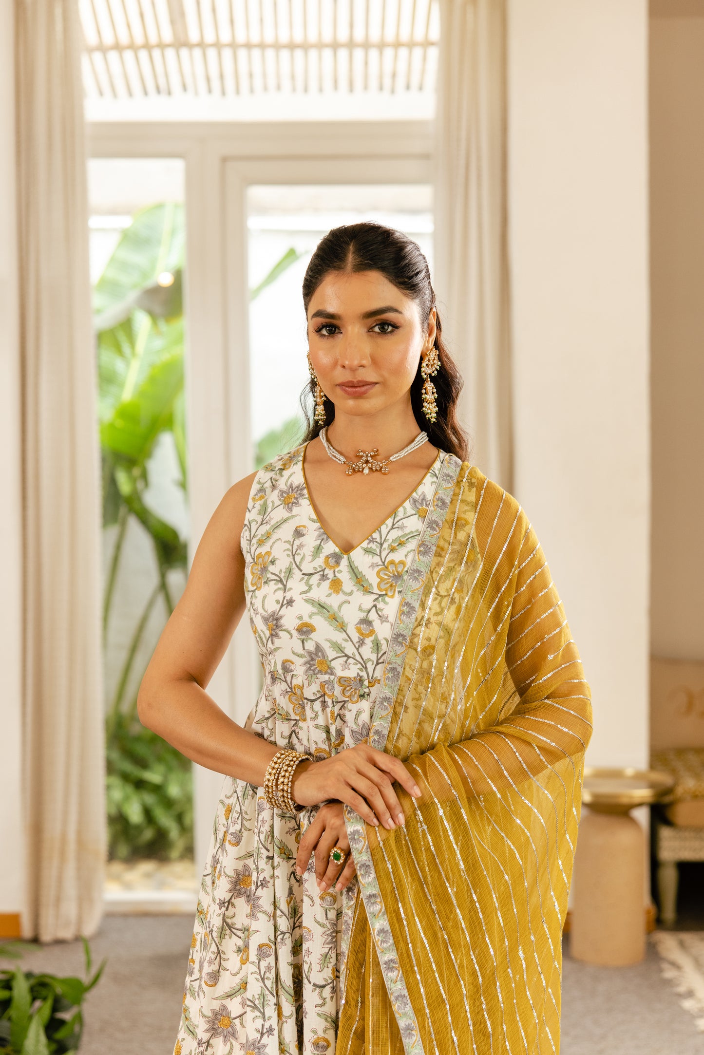 Ivory Saffron Sleeveless- Jaal